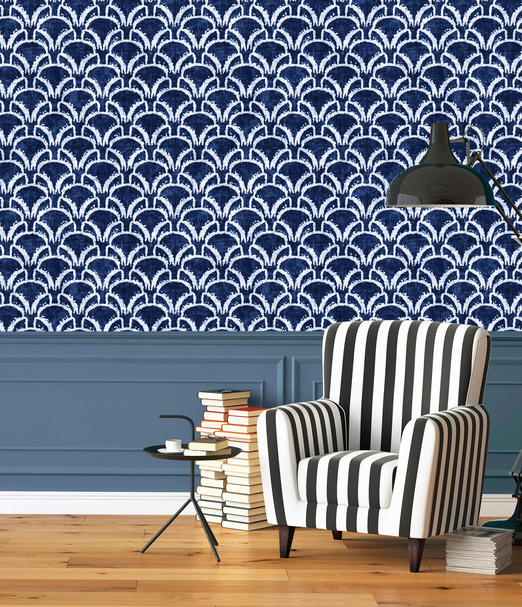 queence Vinyltapete »Benja«, bedruckt-Motiv-gemustert-Meer-Strand-naturalistisch, 90x250cm, selbstklebend, kinderleichte Anbringung, Sticker