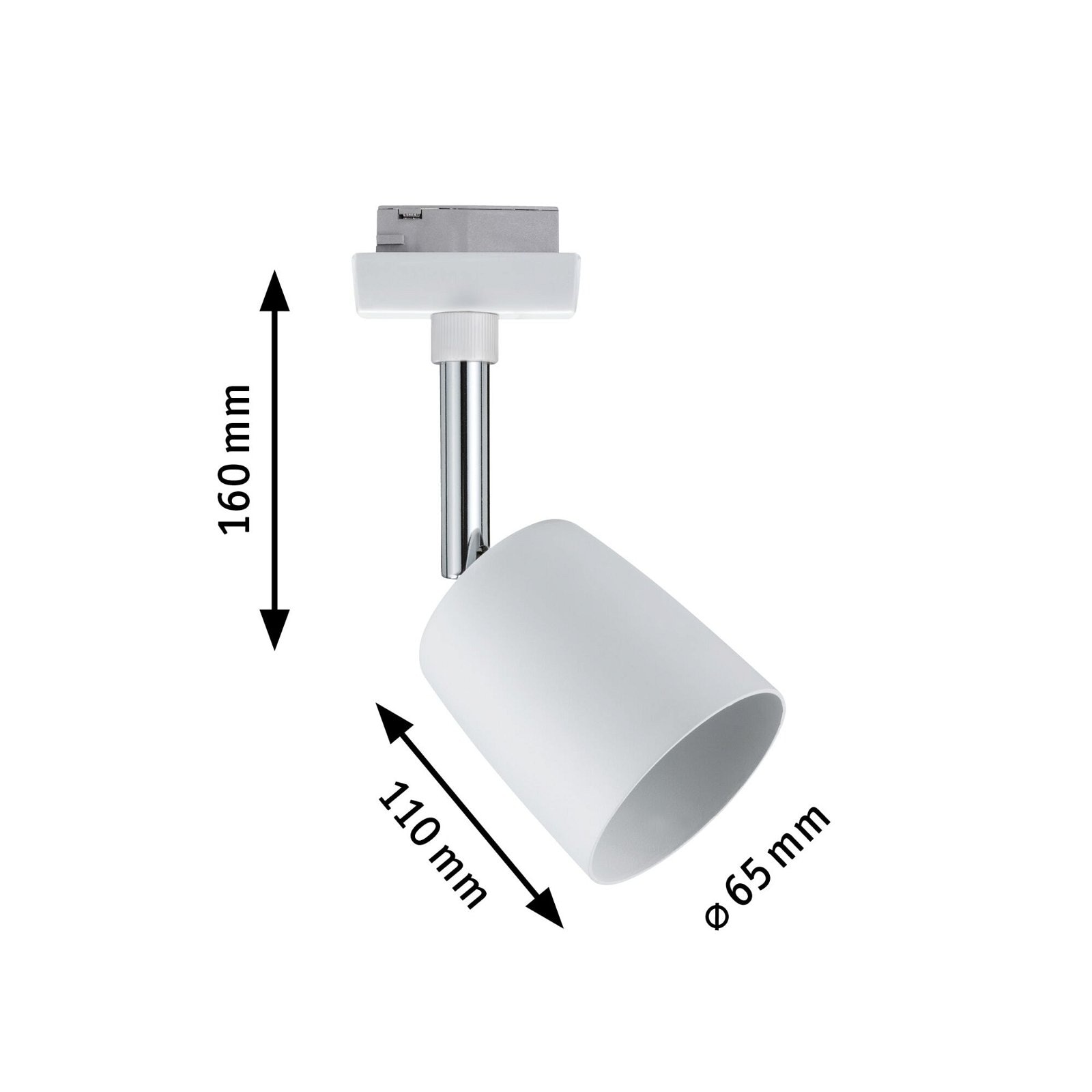 Paulmann Schienensystem-Leuchten »URail Schienenspot Cover GU10 max. 10W 230V Schwarz matt, Chrom«, Einzelspot, dimmbar