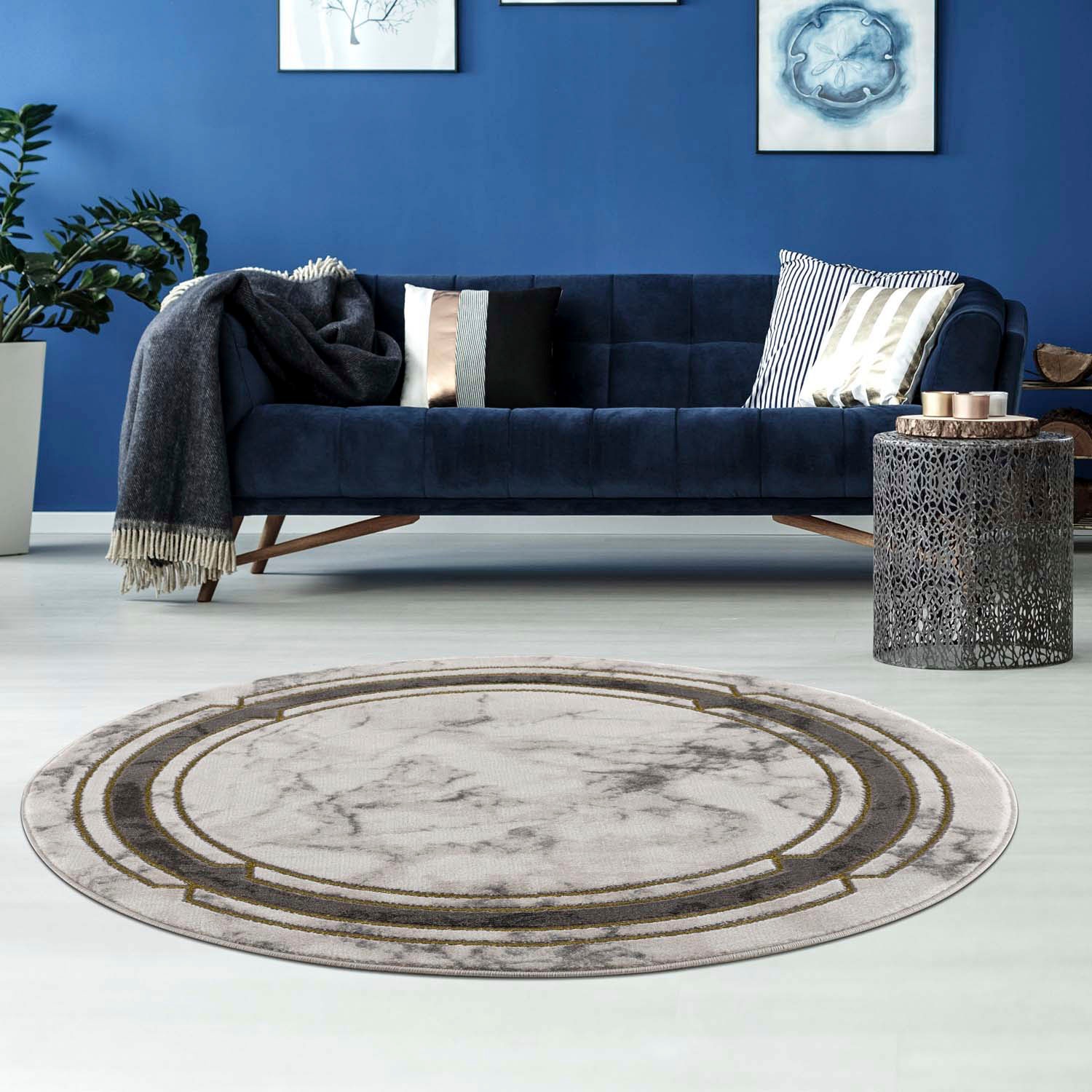 Carpet City Teppich »Noa 9266«, rund, 11 mm Höhe, Kurzflor, Modern, Weicher günstig online kaufen