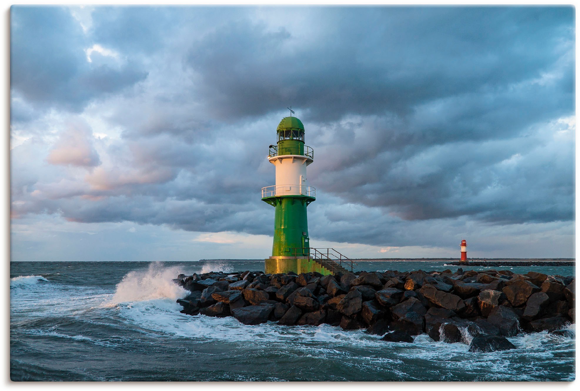 Artland Leinwandbild »Mole in Warnemünde III«, Gebäude, (1 St.), auf Keilra günstig online kaufen