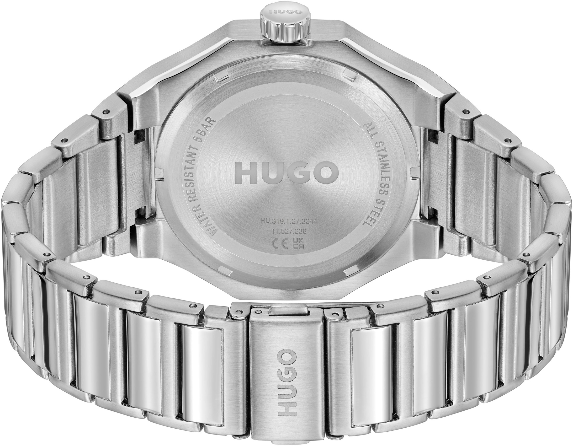 HUGO Multifunktionsuhr »#GRAIL SPORT«, Quarzuhr, Armbanduhr, Herrenuhr, Edelstahlarmband, analog