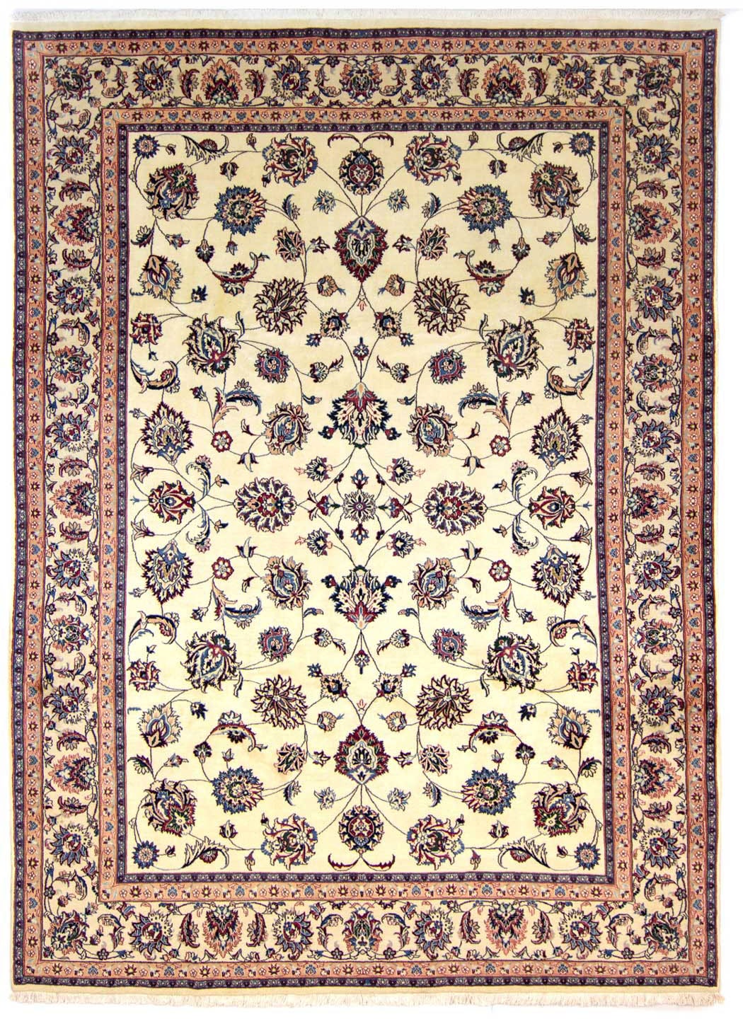 morgenland Wollteppich »Maschad Durchgemustert Beige 344 x 240 cm«, rechtec günstig online kaufen