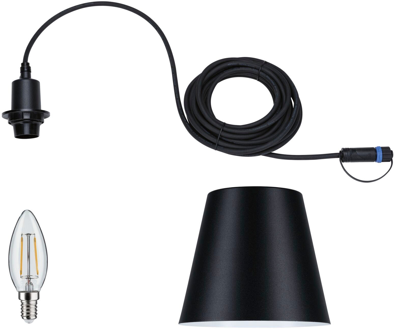 Paulmann LED Pendelleuchte »Outdoor Plug & Shine Kofia E14 24V 3000K 2W«, 1 flammig, Leuchtmittel E14 | LED fest integriert, E14, IP44, warmweiß