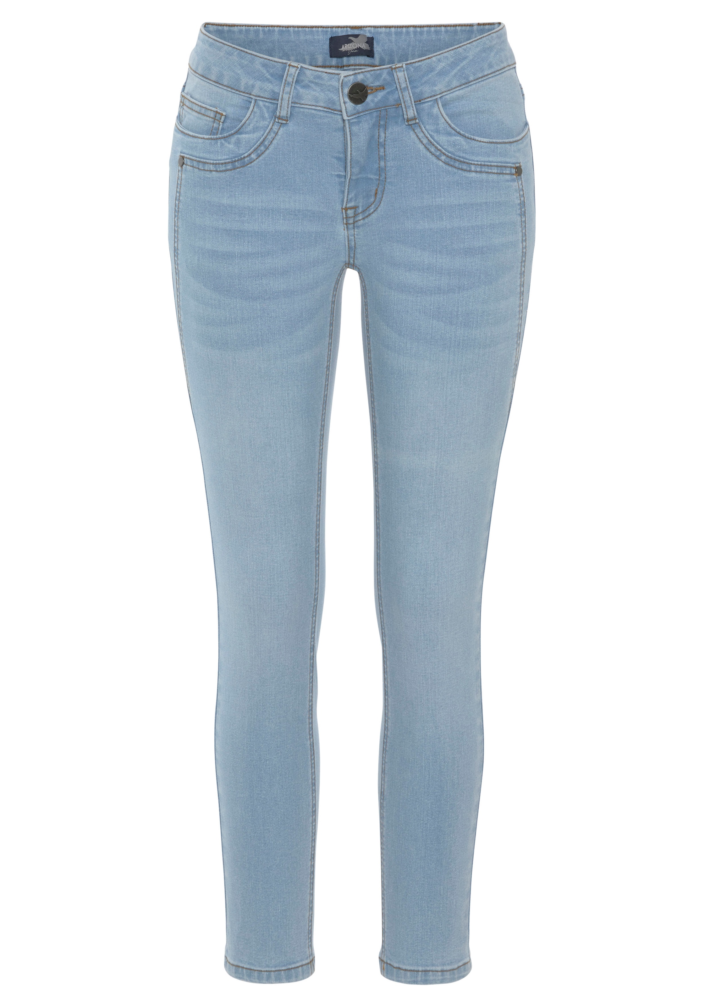 Arizona 7/8-Jeans »mit Keileinsätzen«, extra-enger Schnitt, Used-Look-Waschung, niedrige Leibhöhe