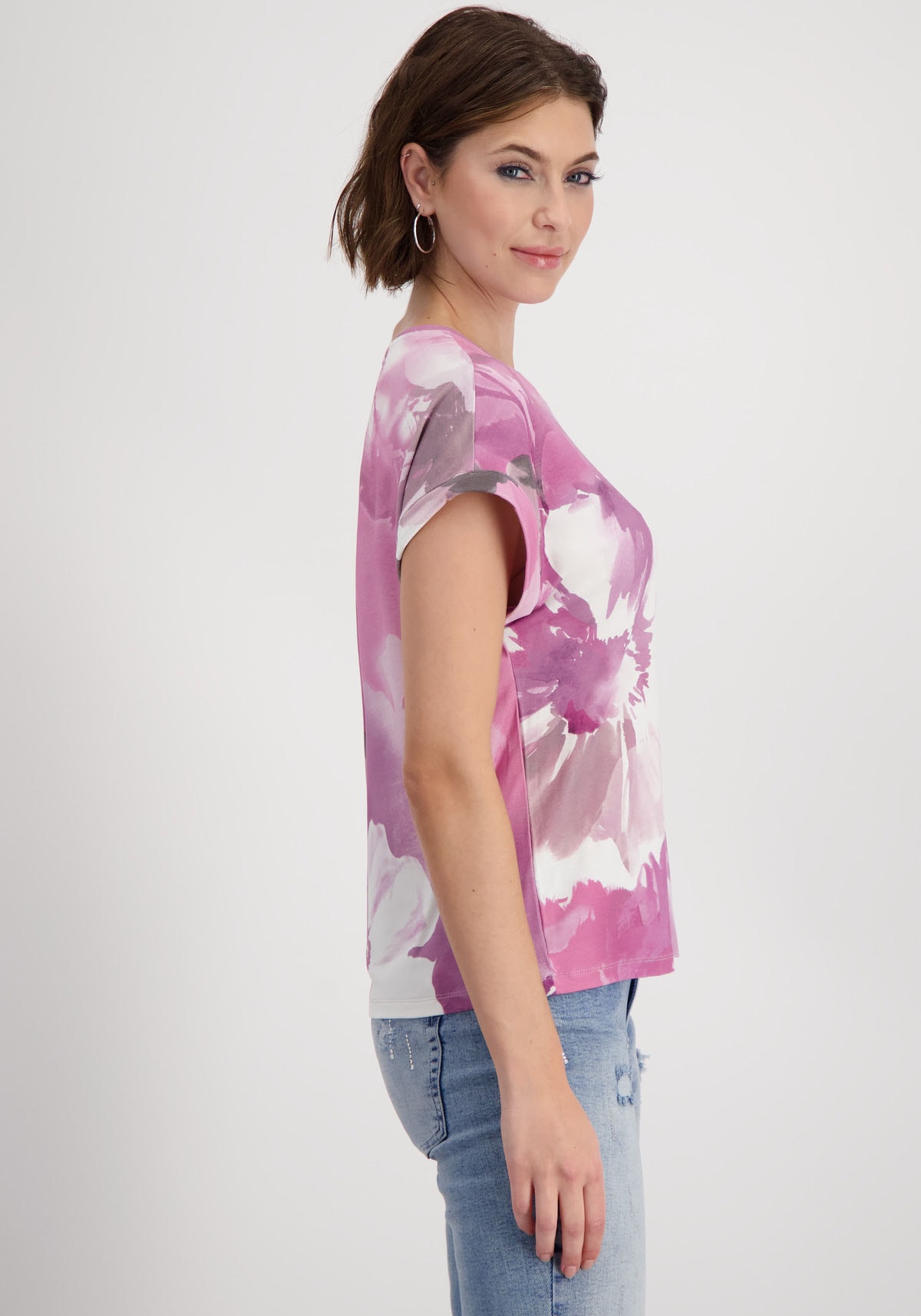 Monari Rundhalsshirt, mit Blumendruck