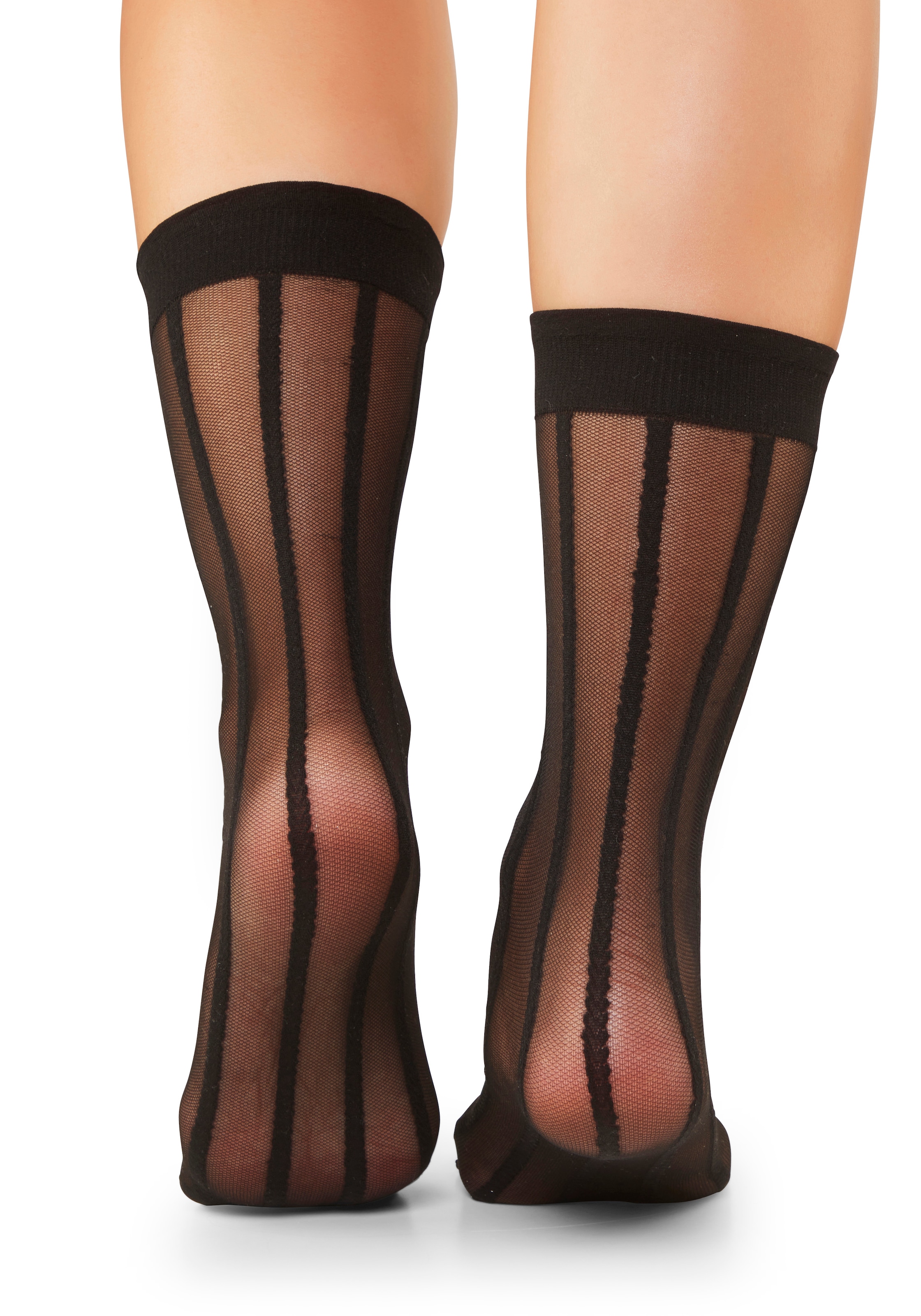 Vivance Feinsöckchen »Transparente Nylon Socken, Damen Feinstrümpfe, für Alltag und Büro« 20 DEN Packung, 2 Paar tlg. mit Streifen Design