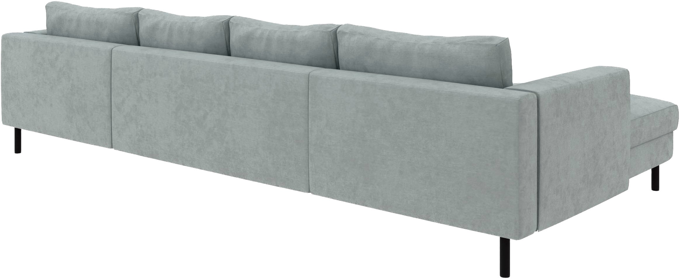 TRENDMANUFAKTUR Wohnlandschaft »Amazing II, wahlw. mit Schlaffunktion & Bettkasten, Fuß schwarz« Sofa in U-Form, in Cord, Struktur LEO o. Struktur LINO, Breite 305 cm