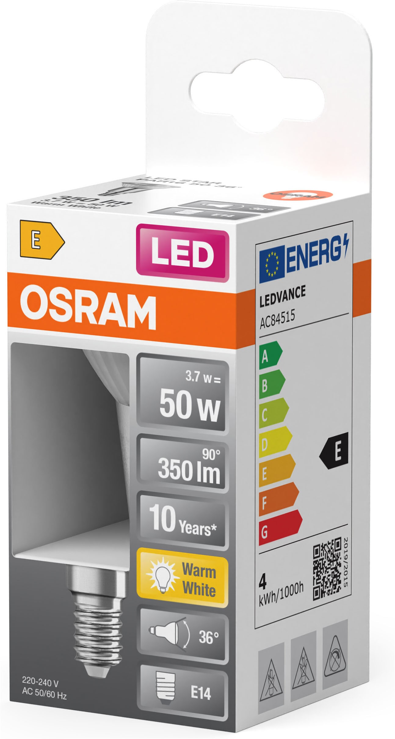 Osram LED-Leuchtmittel »LED STAR PAR16 in PAR16-Form« E14 1 Stk. Warmweiß