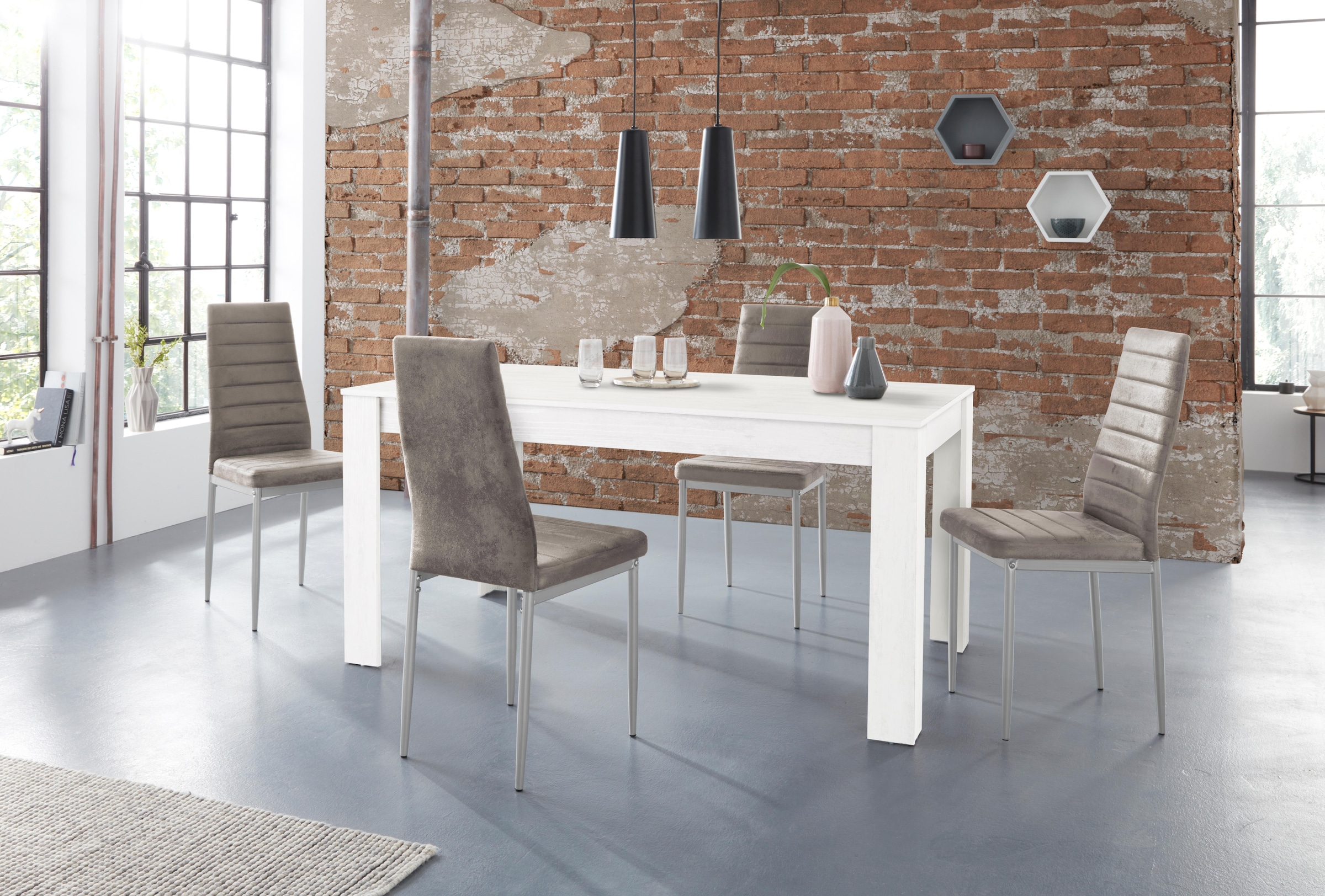 INOSIGN Essgruppe »Lynn160/Kate« Set, 5 Stk. tlg. Tisch mit 4 Stühlen günstig online kaufen