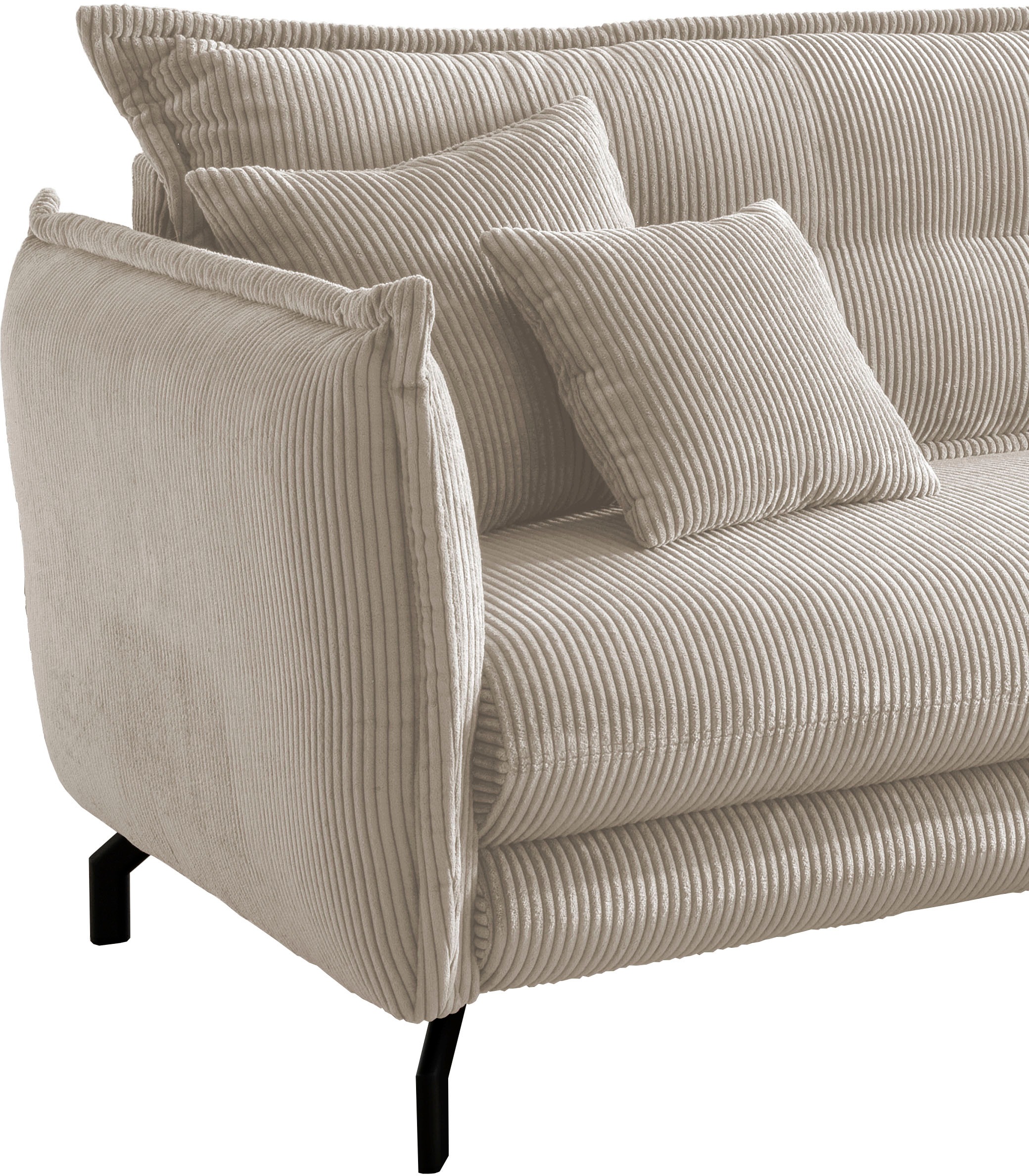 Home affaire Ecksofa »LAVA Breite 255 cm, modern und elegant, aktuelle Kissenoptik, L-Form« Armlehnen verstellbar