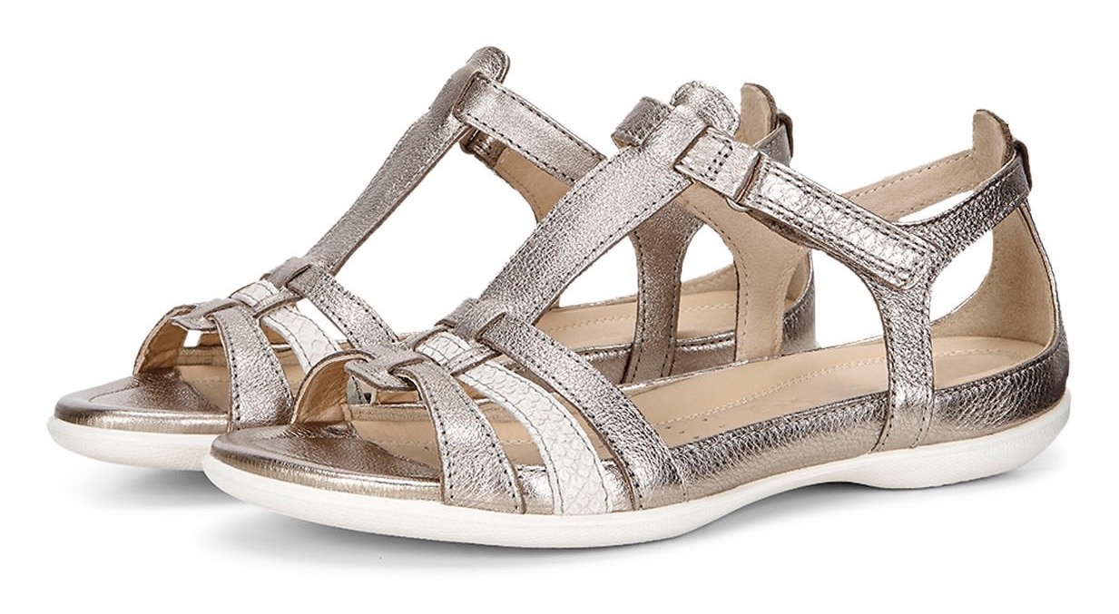 Ecco Riemchensandale »FLASH«, Sommerschuh, Sandalette, Klettschuh, im Metallic-Look