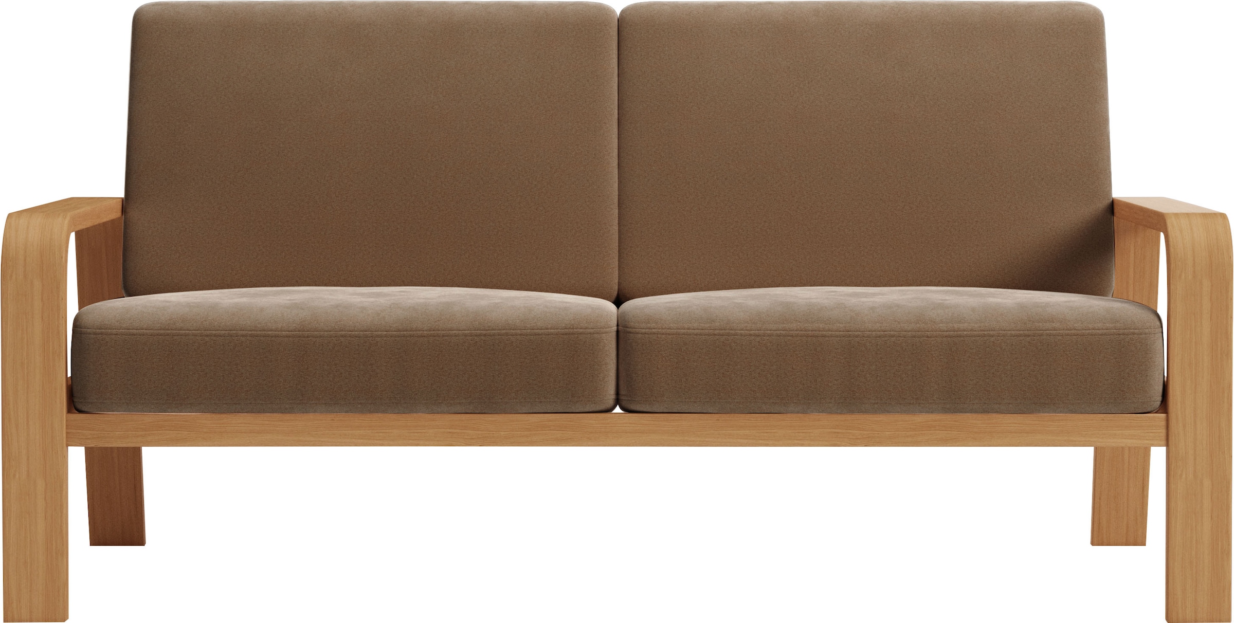 sit&more 2,5-Sitzer »Kolding« Armlehnen aus eichefarbigem Buchenholz, verschiedene Bezüge und Farben