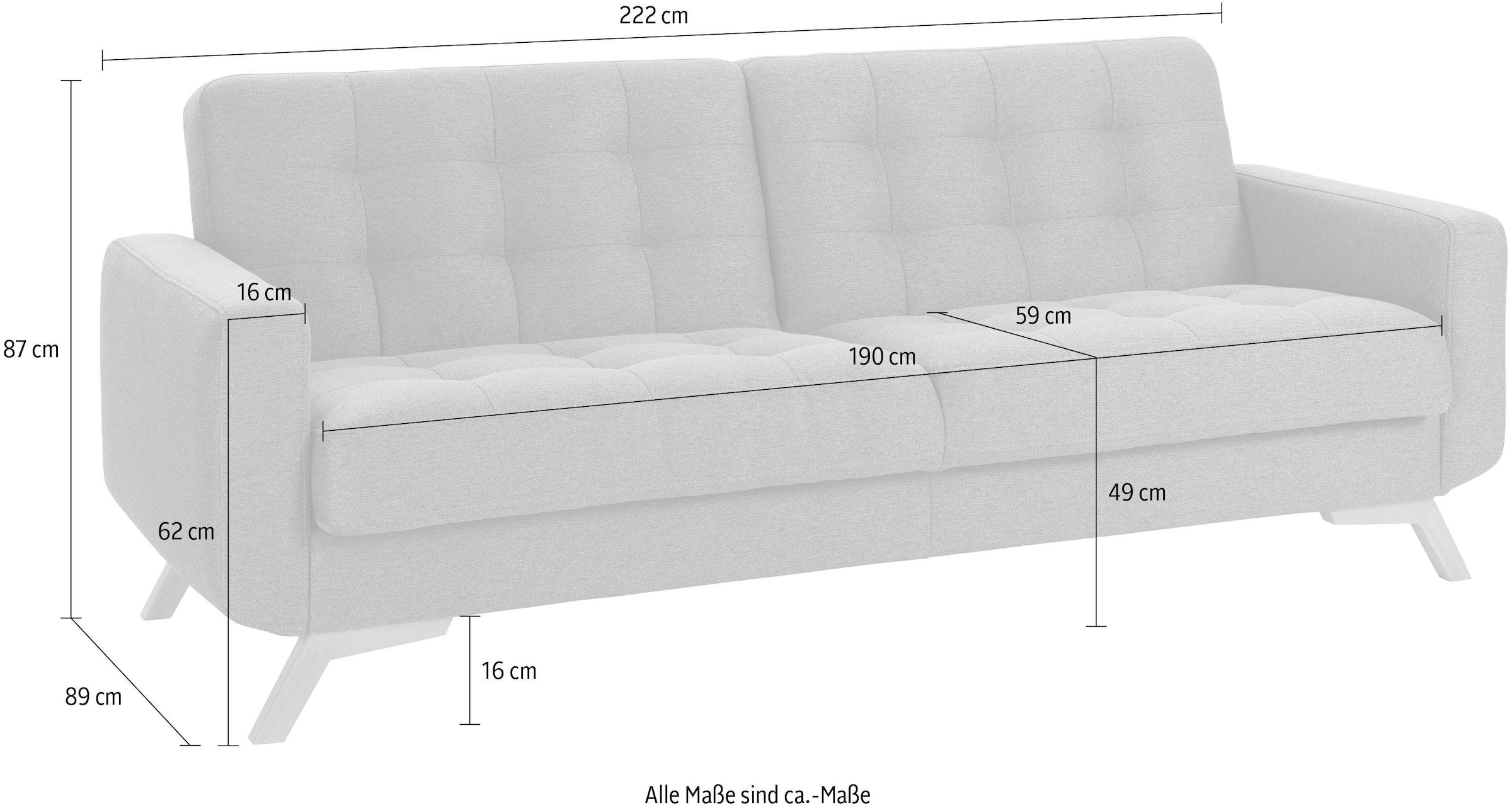 exxpo - kaufen sofa fashion mit Bettkasten und »Fiord«, Bettfunktion auf Raten 3-Sitzer