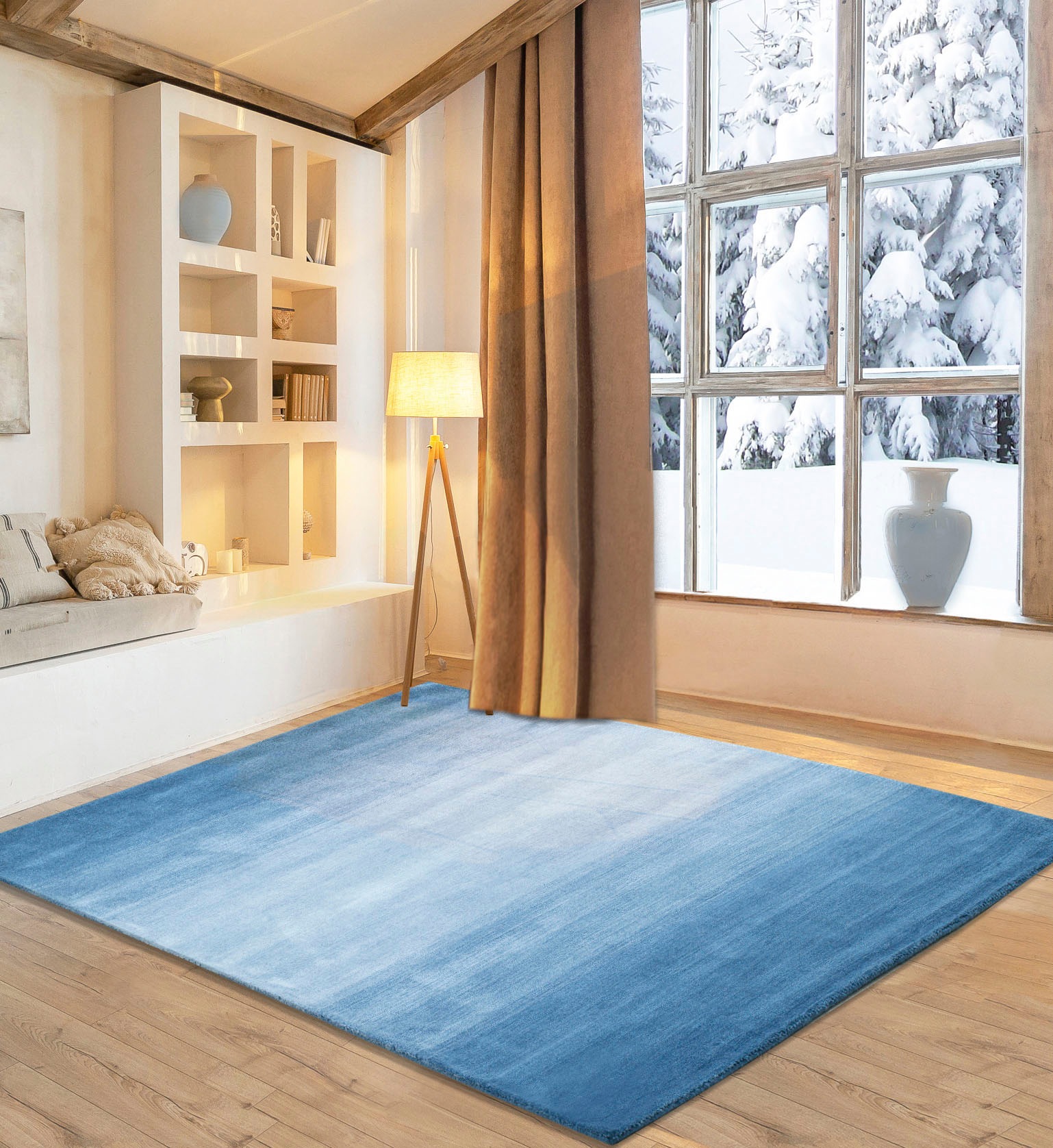 my home Wollteppich "Lessach" rechteckig 14 mm Höhe Handweb Teppich, mit mo günstig online kaufen