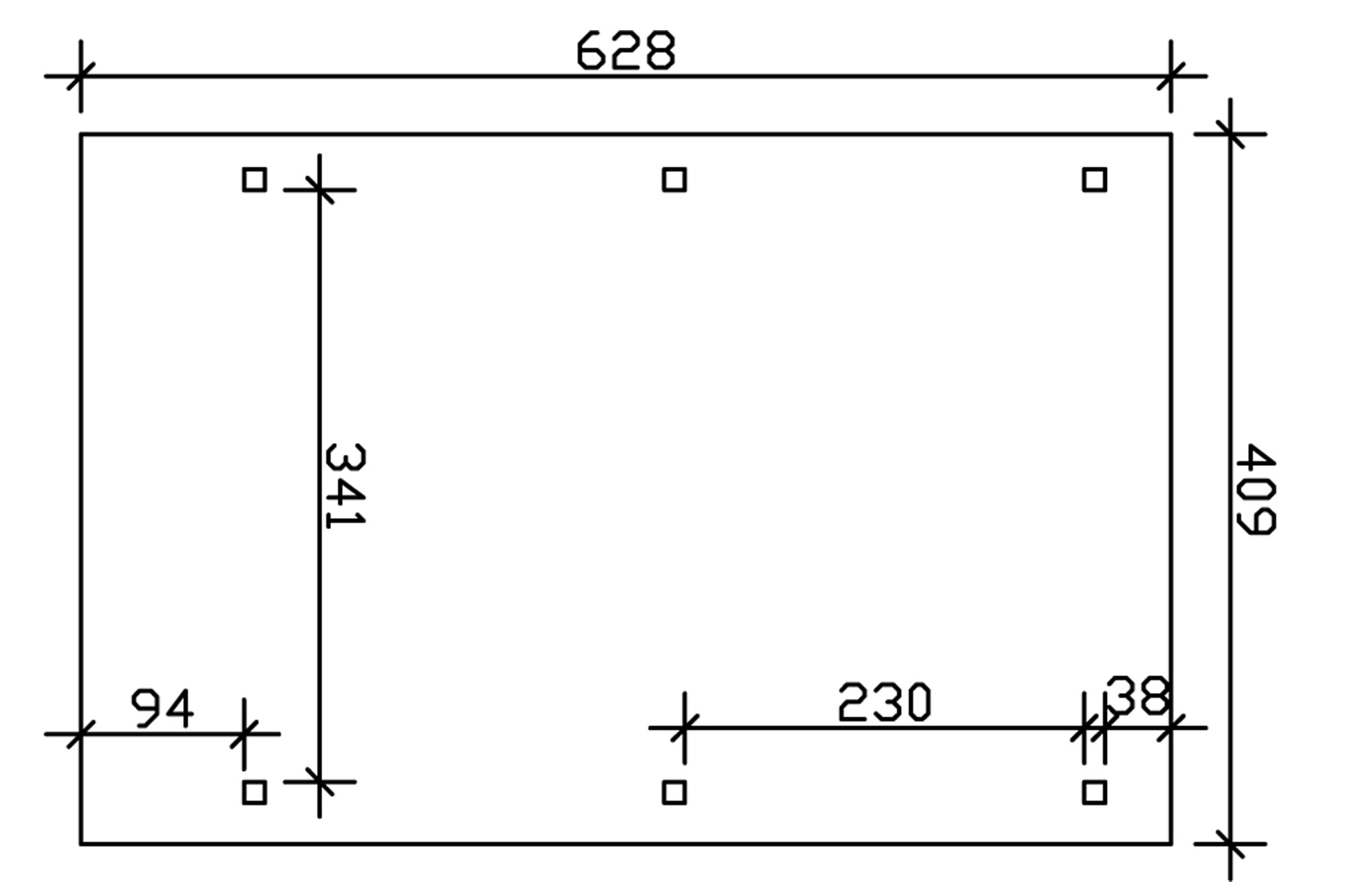 Skanholz Einzelcarport »Wendland«, Holz, 341 cm, Anthrazit, schwarze Blende