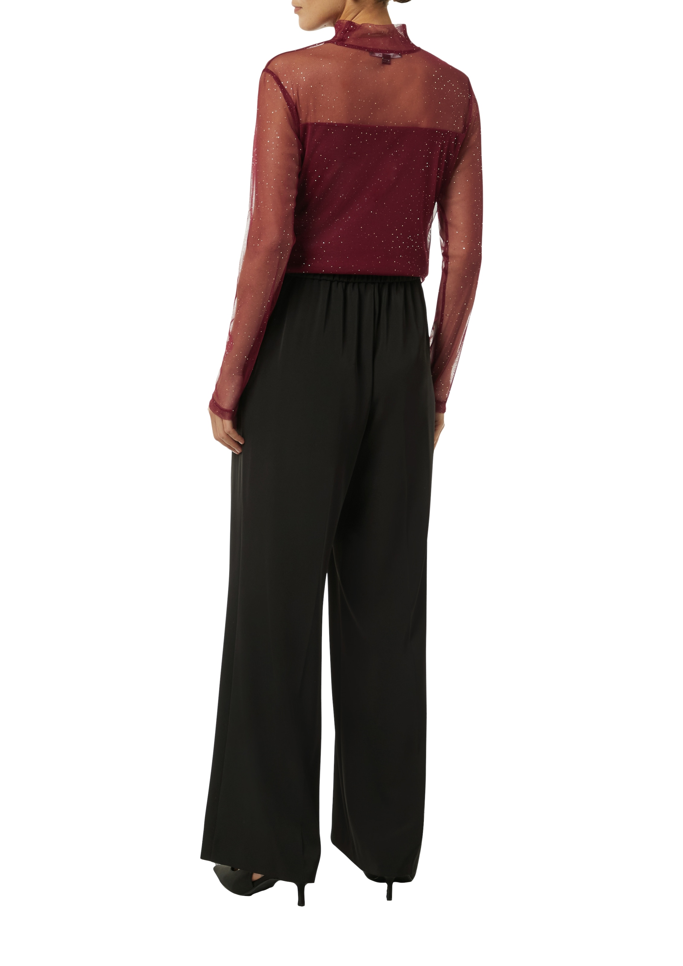 Comma Langarmshirt, im halbtransparenten Look
