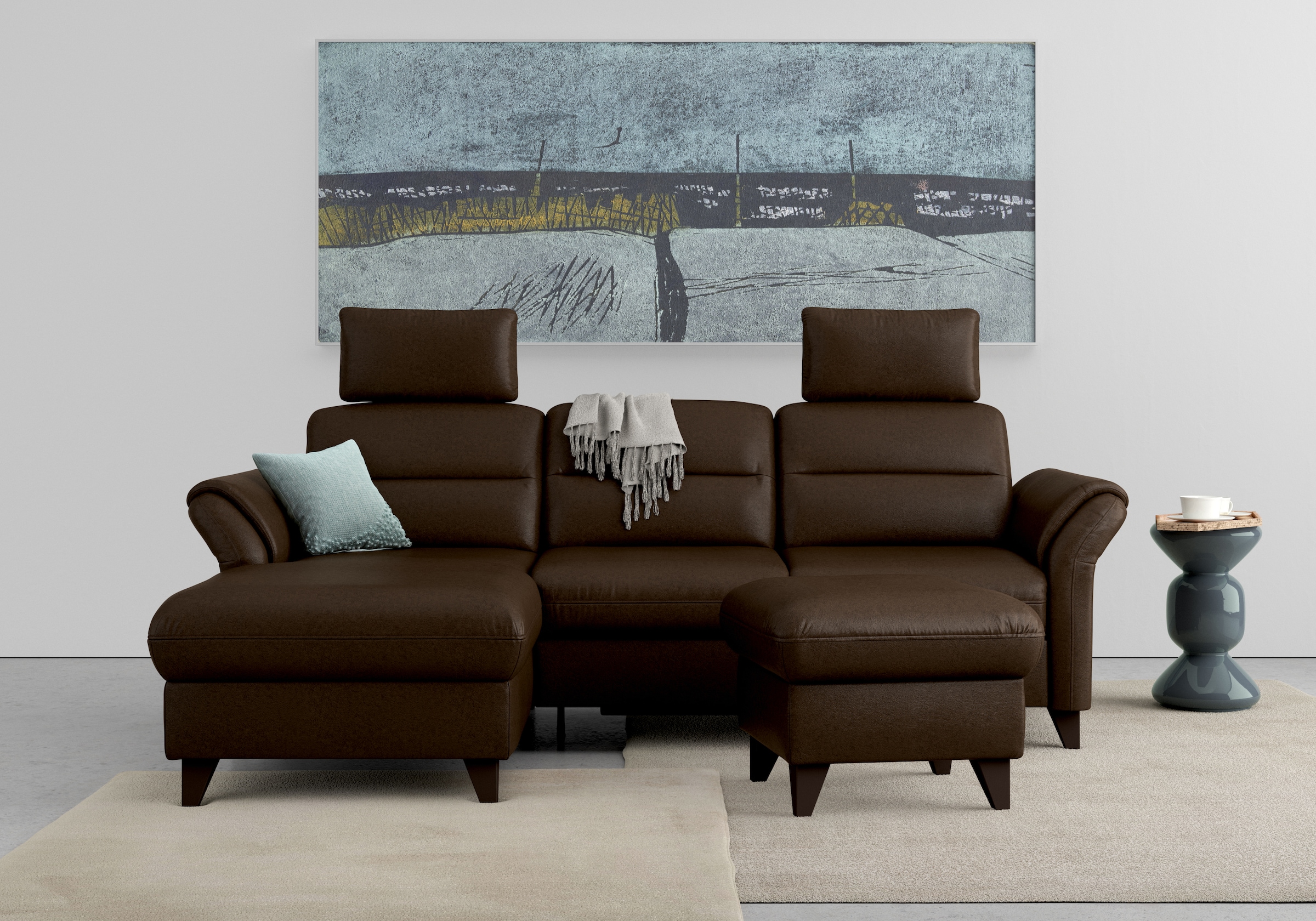 sit&more Ecksofa »Mellum L-Form«, Federkern, wahlweise mit Bettfunktion, Be günstig online kaufen