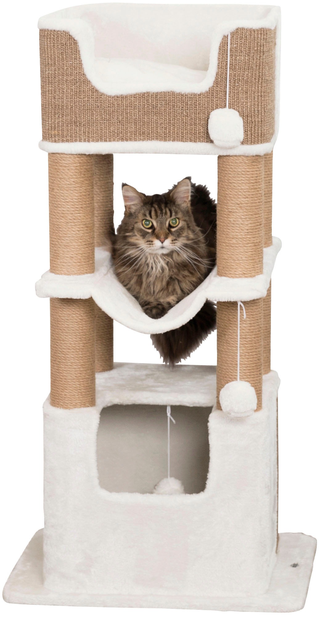 4. Bild von TRIXIE Kratzbaum »Katzen Starter Set Lucano«, hoch, inkl. Napf-Set, Napfunterlage und Rasselbälle-Set