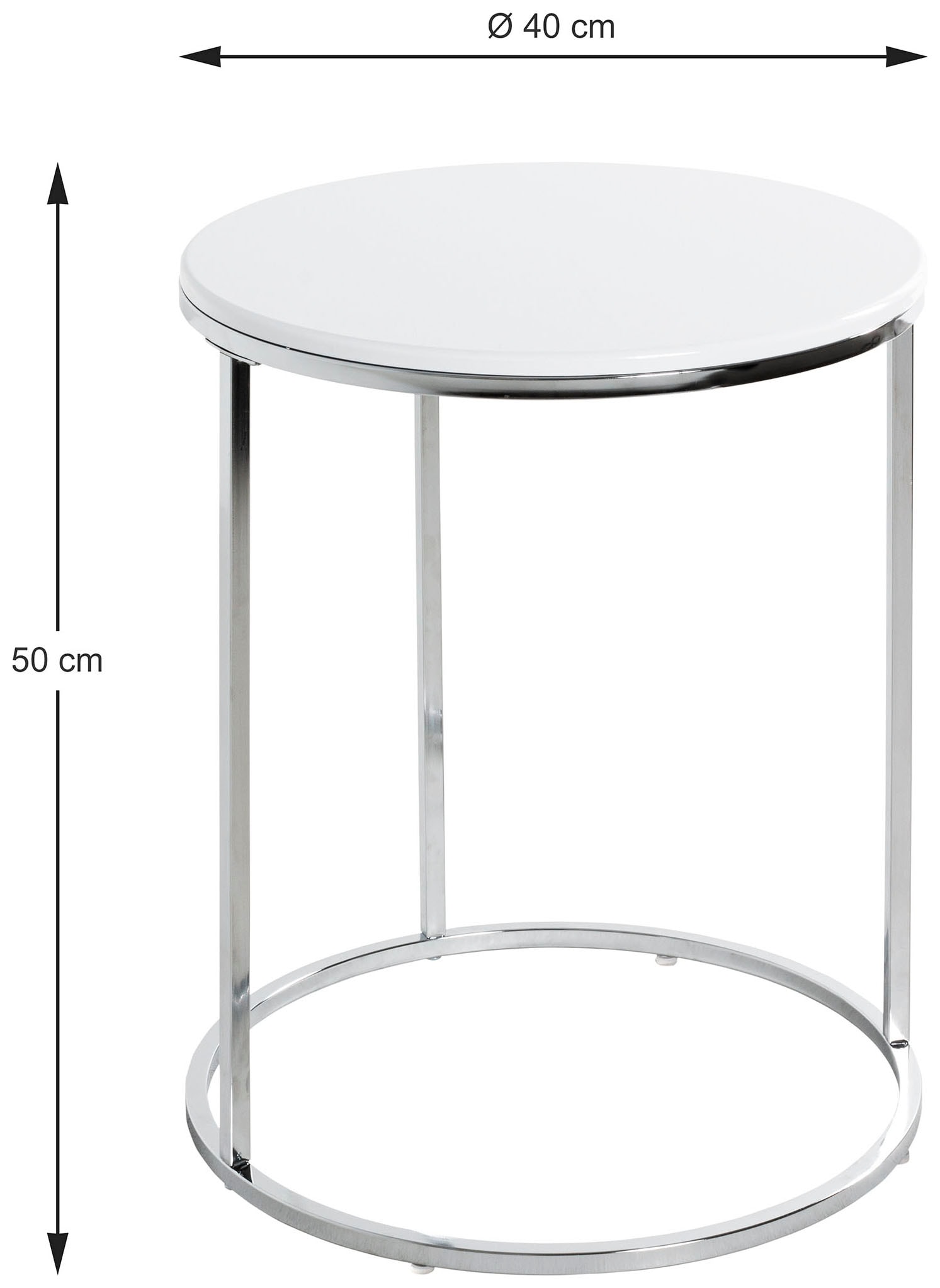 HAKU Beistelltisch »Sofatisch, Wohnzimmertisch« 1 Stk. tlg. rund - aus Metall Silber - Ø/H 40/50 cm