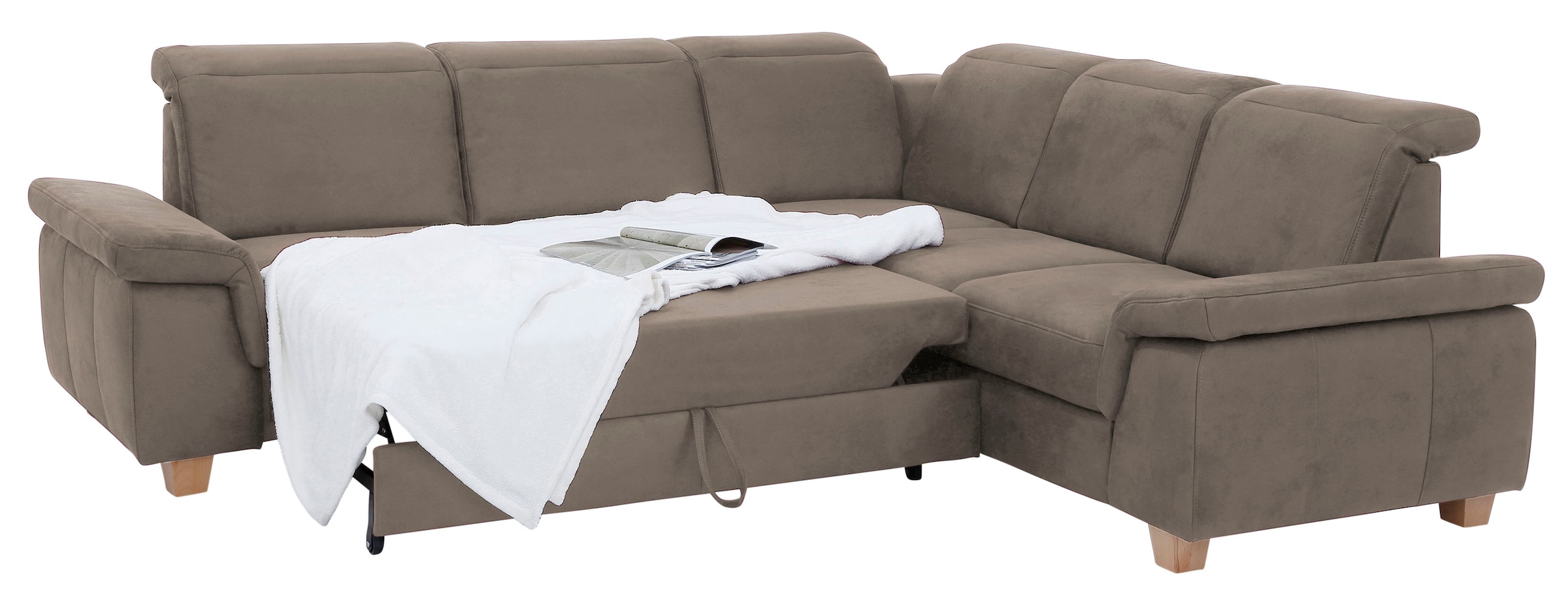Home affaire Ecksofa »Dalia L-Form«, mit Federkernpolsterung, wahlweise mit Bettfunktion, Bettkasten