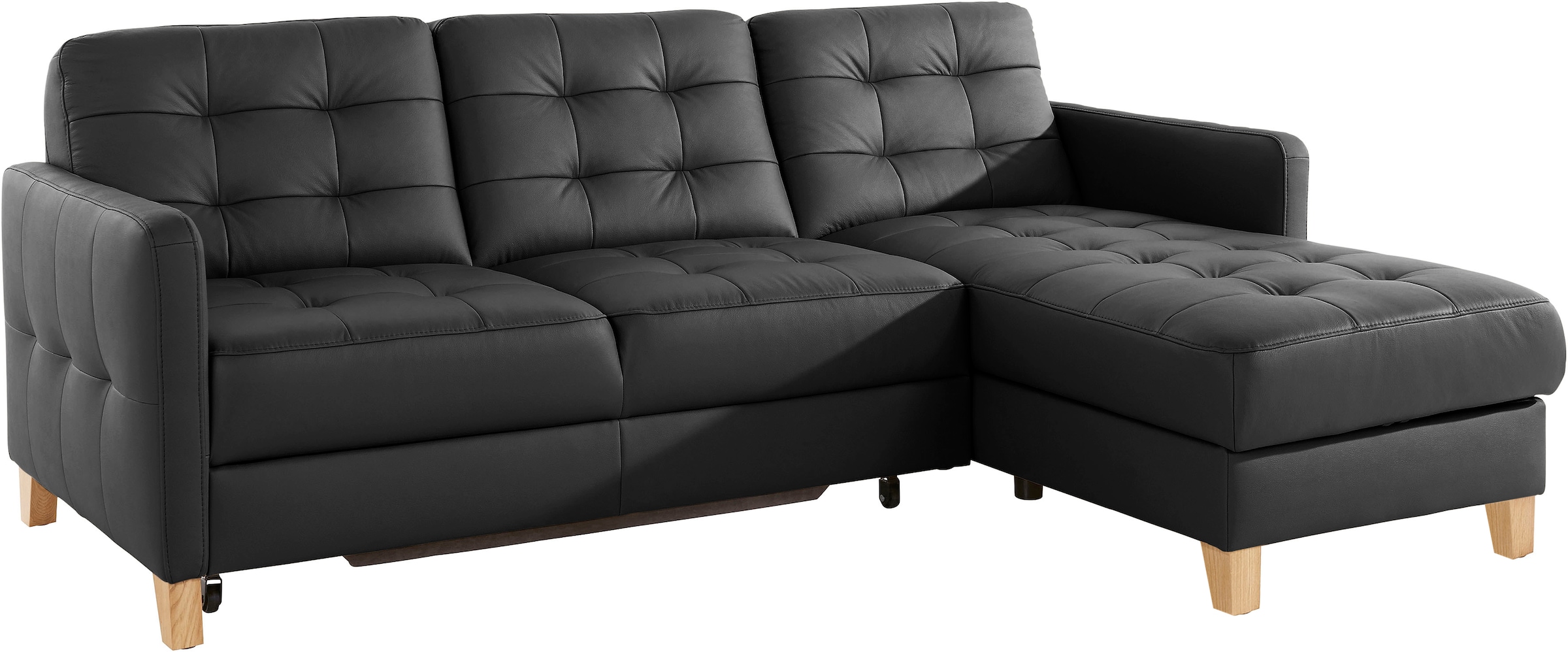 exxpo - sofa fashion Ecksofa »Elio, kompakt, bequem & zeitloses Design, Breite 217cm, L-Form« wahlweise mit Bettfunktion