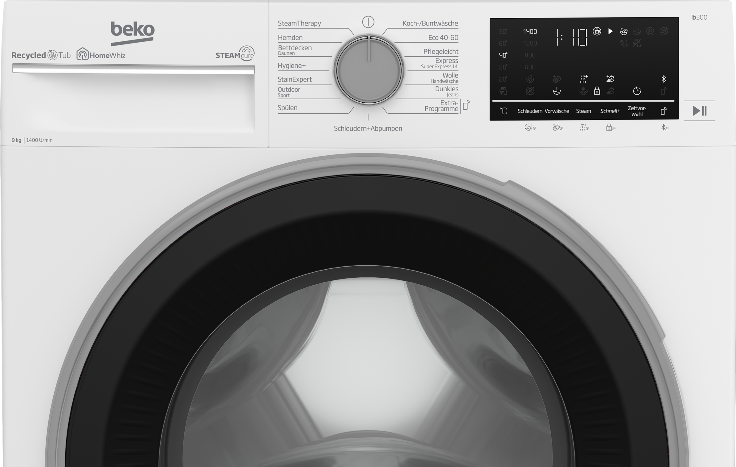 BEKO Waschmaschine, b300, B3WFU59415W2, online allergenfrei 99% 9 kaufen U/min, kg, SteamCure 1400 