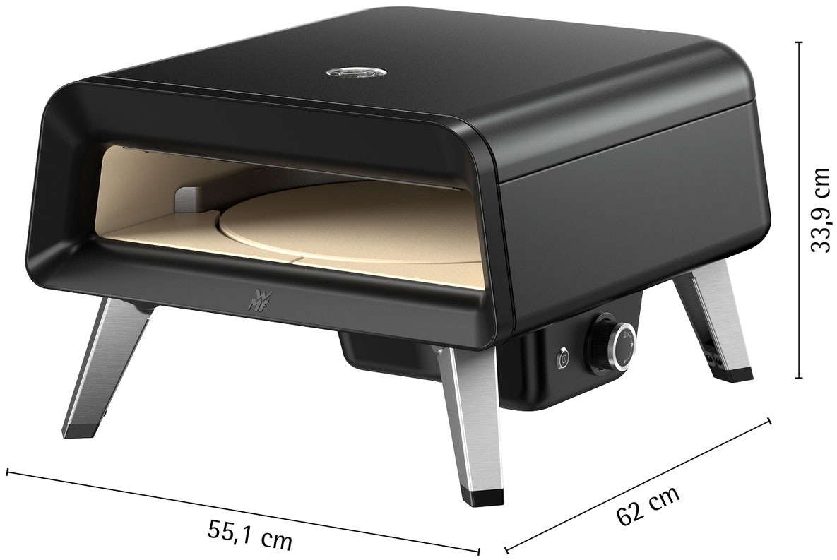 WMF Pizzaofen »Pizzaiolo Pro, Gaspizzaofen, knusprige Ergebnisse in 90 Sekunden«, automatische Drehmechanik, hochwertiger Pizzastein, inkl.Pizzaschaufel