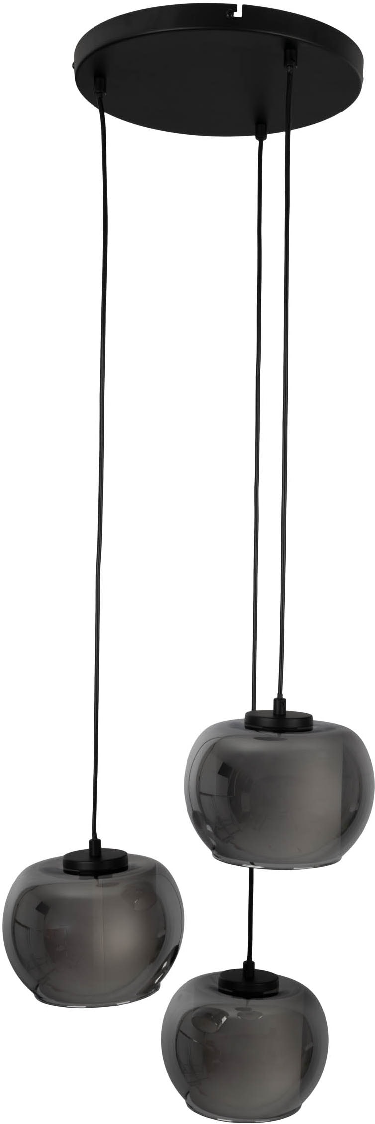 OTTO home Pendelleuchte »Tanissa« E27 1 Stk. 3 versetzt lange Pendel mit je 1x Rauchglasschirm und je 1x E27 exkl.