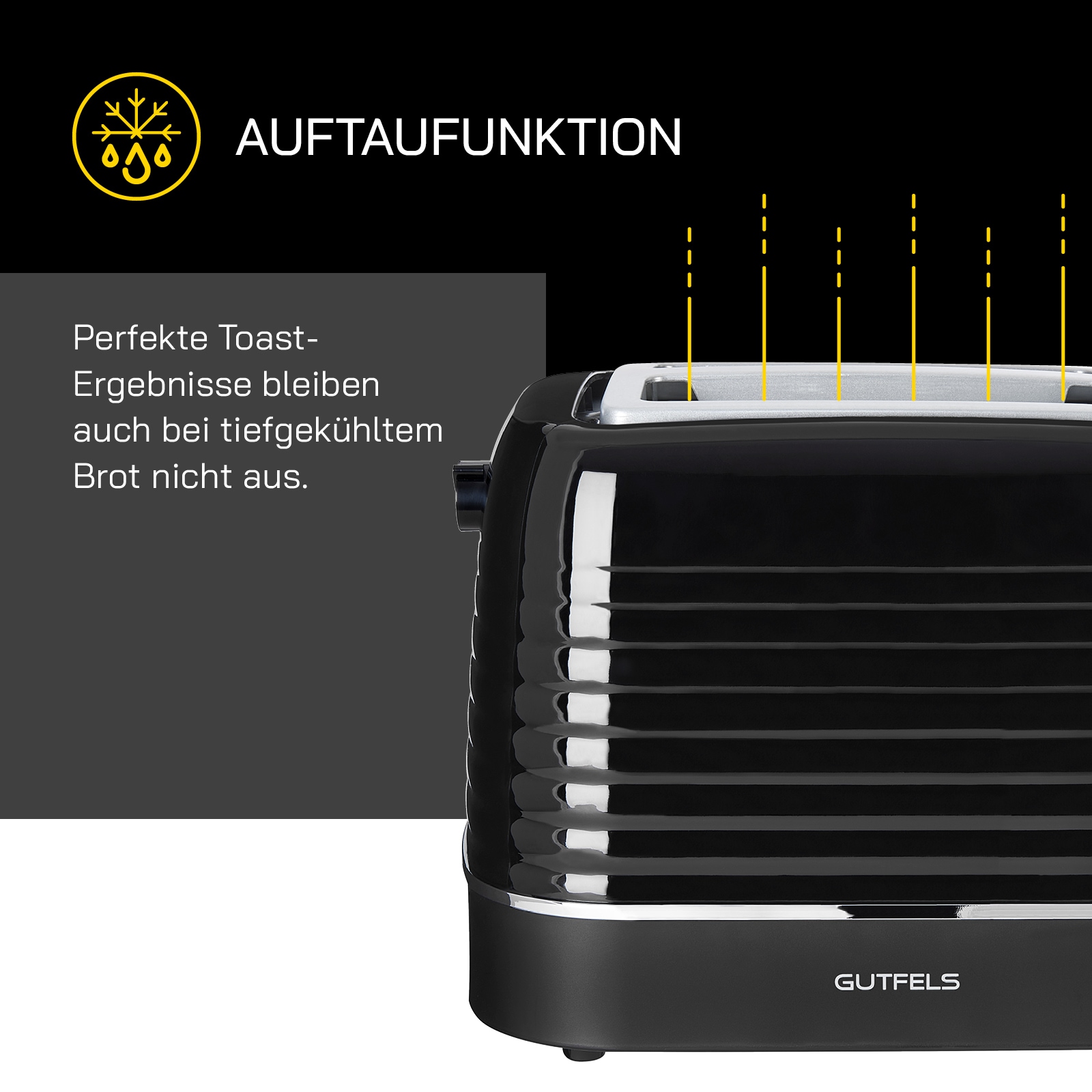 Gutfels Toaster »TOAST 3300 C« 2 kurze Schlitze 1050 W 2-Scheiben-Toaster,1050 Watt