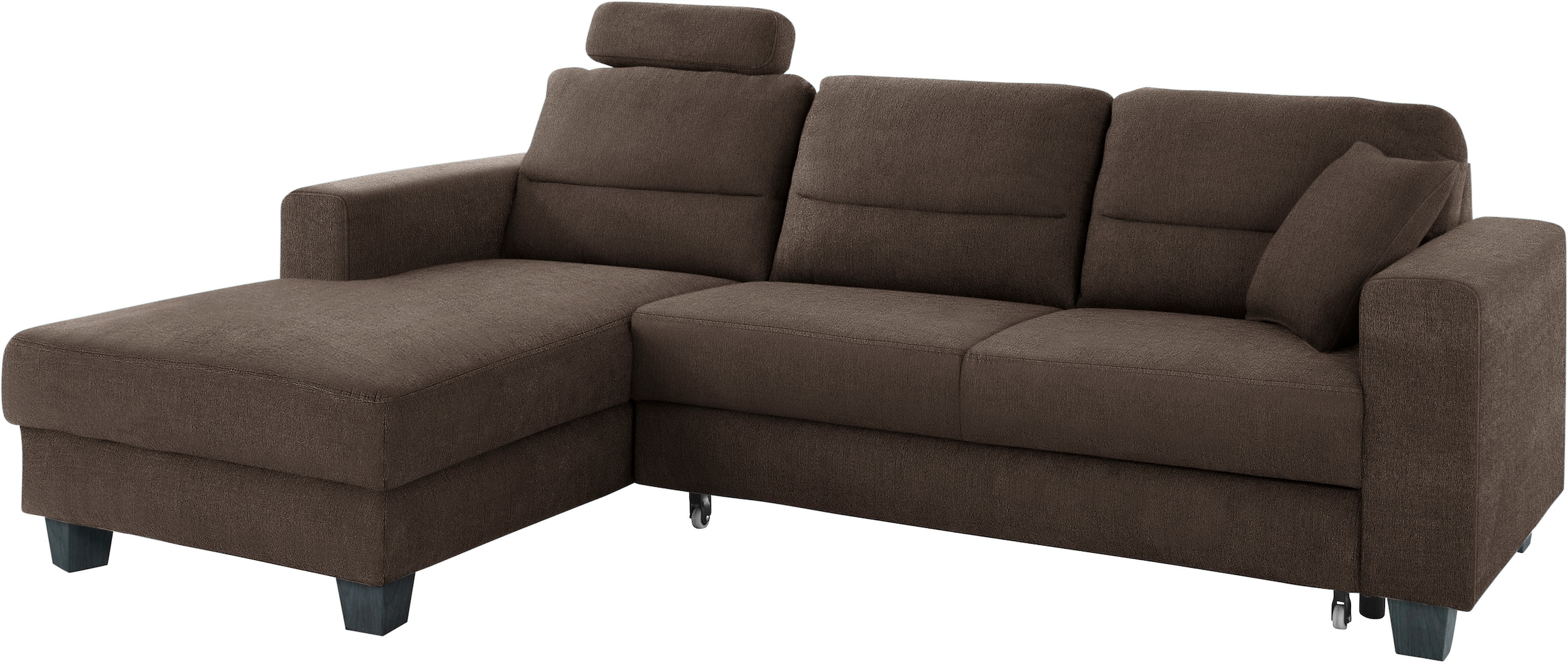 TRENDMANUFAKTUR Ecksofa »Chamber, zeitlos und modern, bequem mit hohem Sitzkomfort, L-Form«, inklusive einer Kopfstütze, wahlweise mit Schlaffunktion
