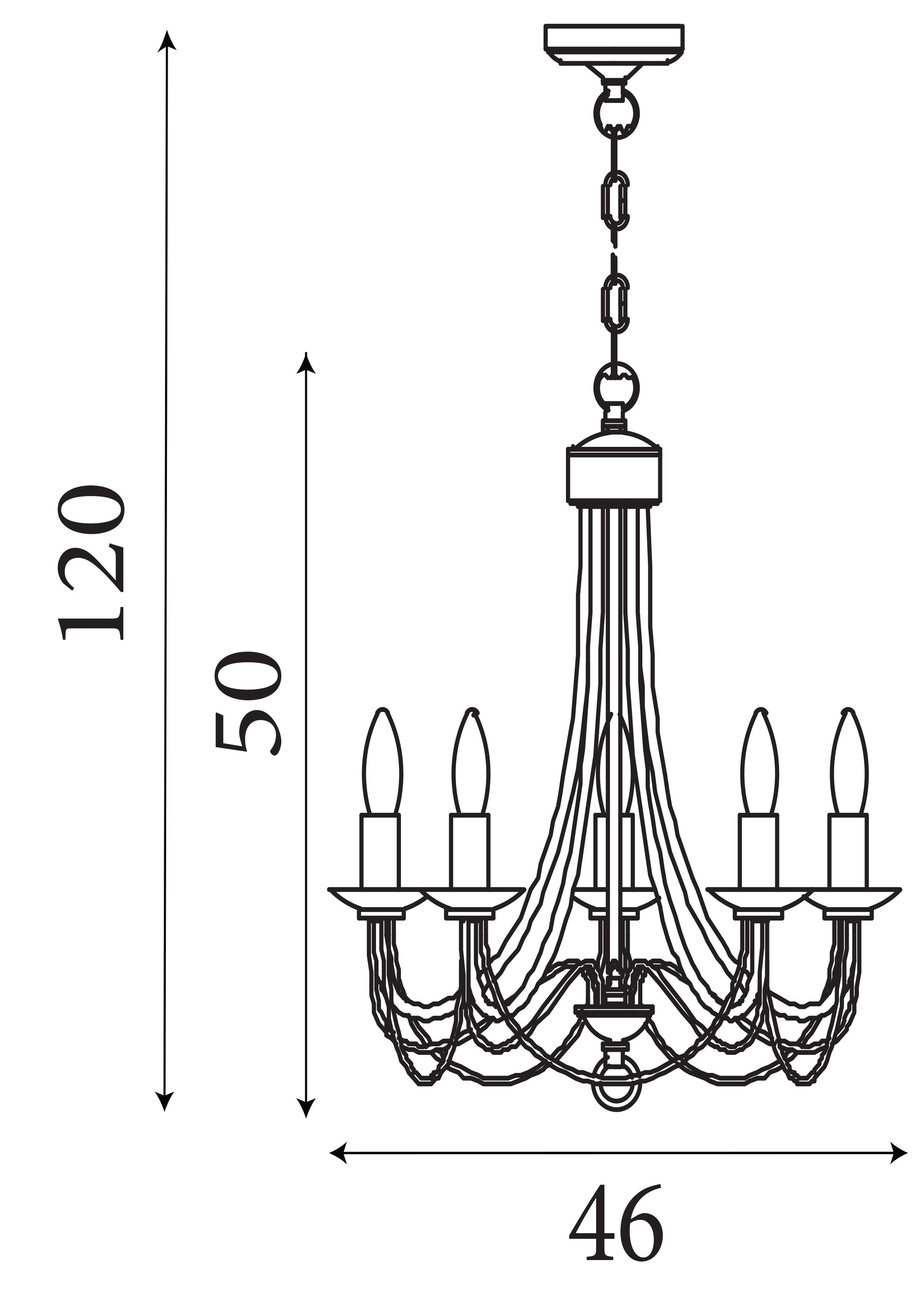 Searchlight Pendelleuchte »Maibaum 5Lt Anhänger -Metall« E14 1 Stk.