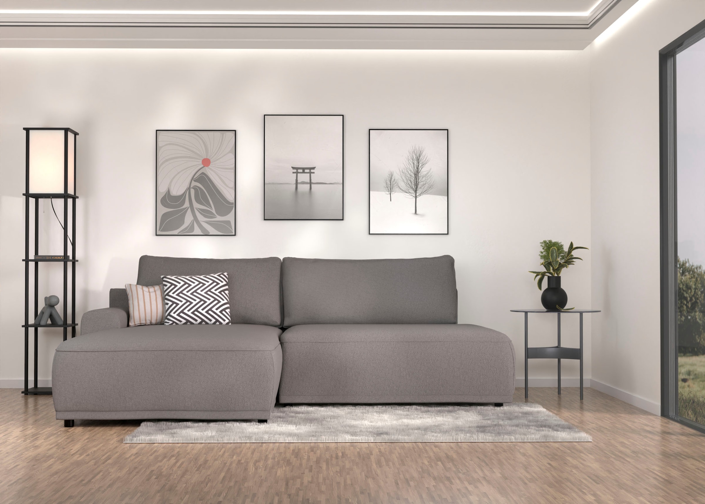TRENDMANUFAKTUR Ecksofa "Fordon II, Schlafsofa mit Bettkasten, Couch in L-F günstig online kaufen