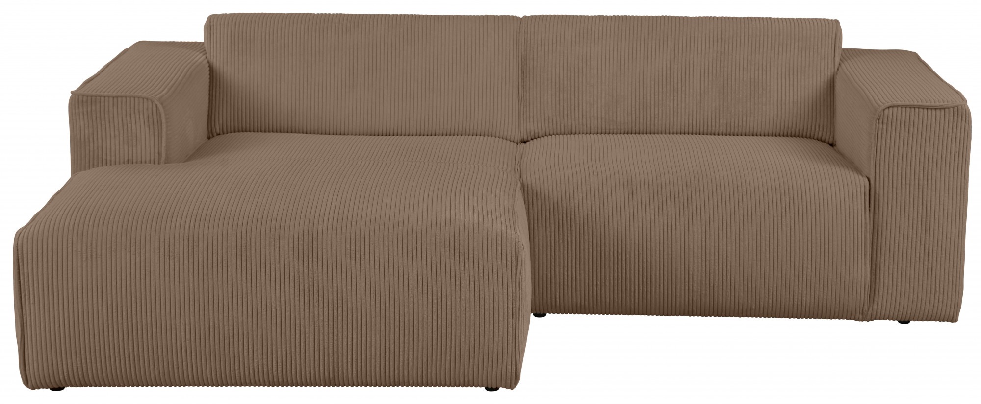 andas Ecksofa »Noord mit Kedernaht, Breite 234 cm«, Cord, Struktur, Webstoff, mit Wellenunterfederung, Massivholzrahmen