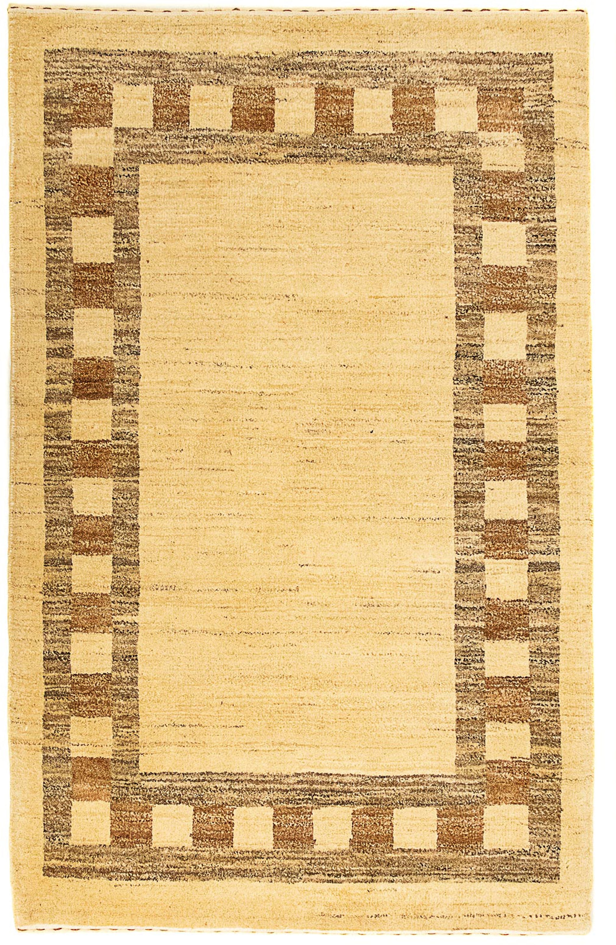 morgenland Wollteppich »Gabbeh - Indus - 123 x 80 cm - beige«, rechteckig, günstig online kaufen