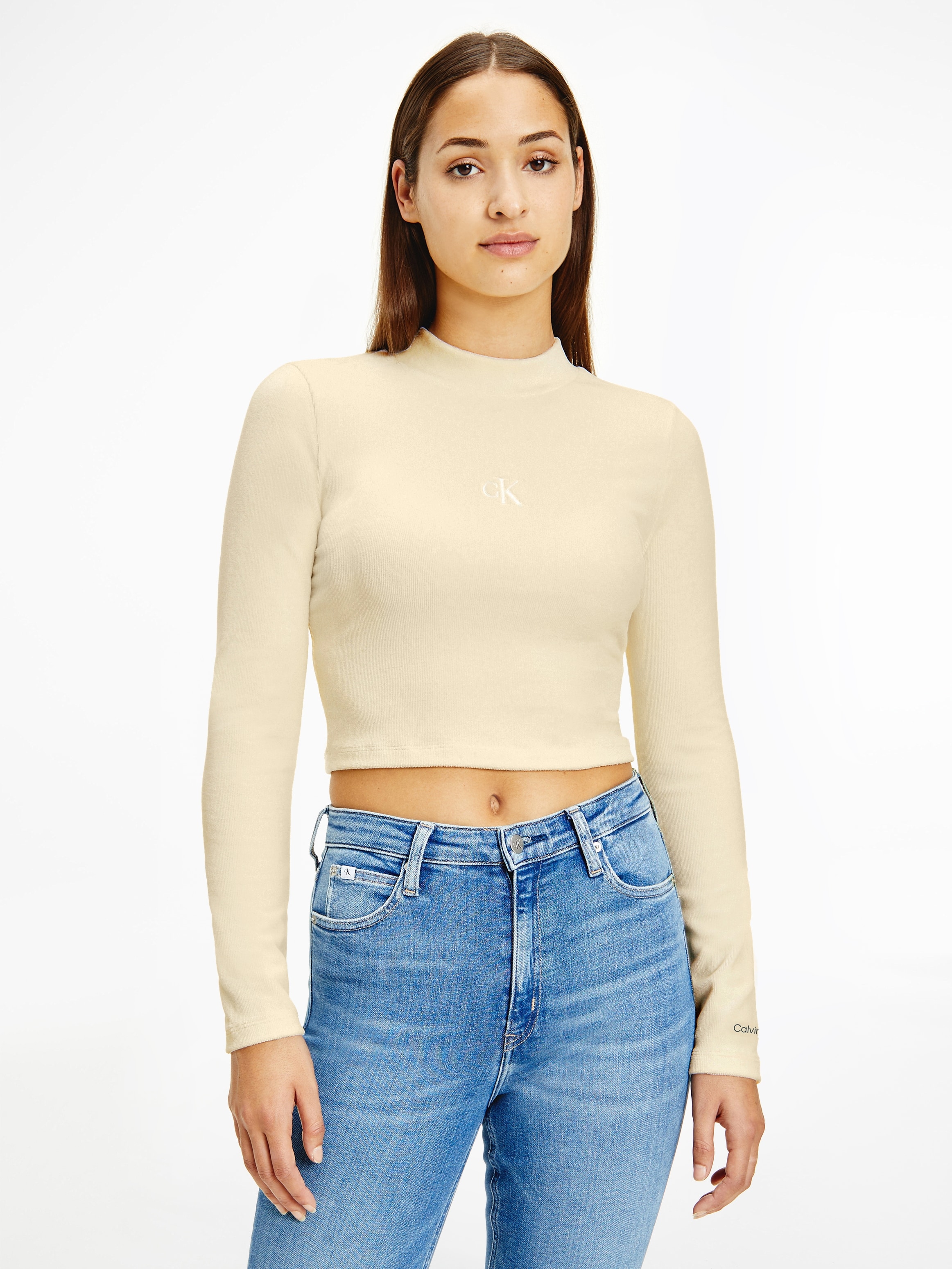 Calvin Klein TOP« Langarmshirt LONG Jeans »VELVET RIB online SLEEVE kaufen