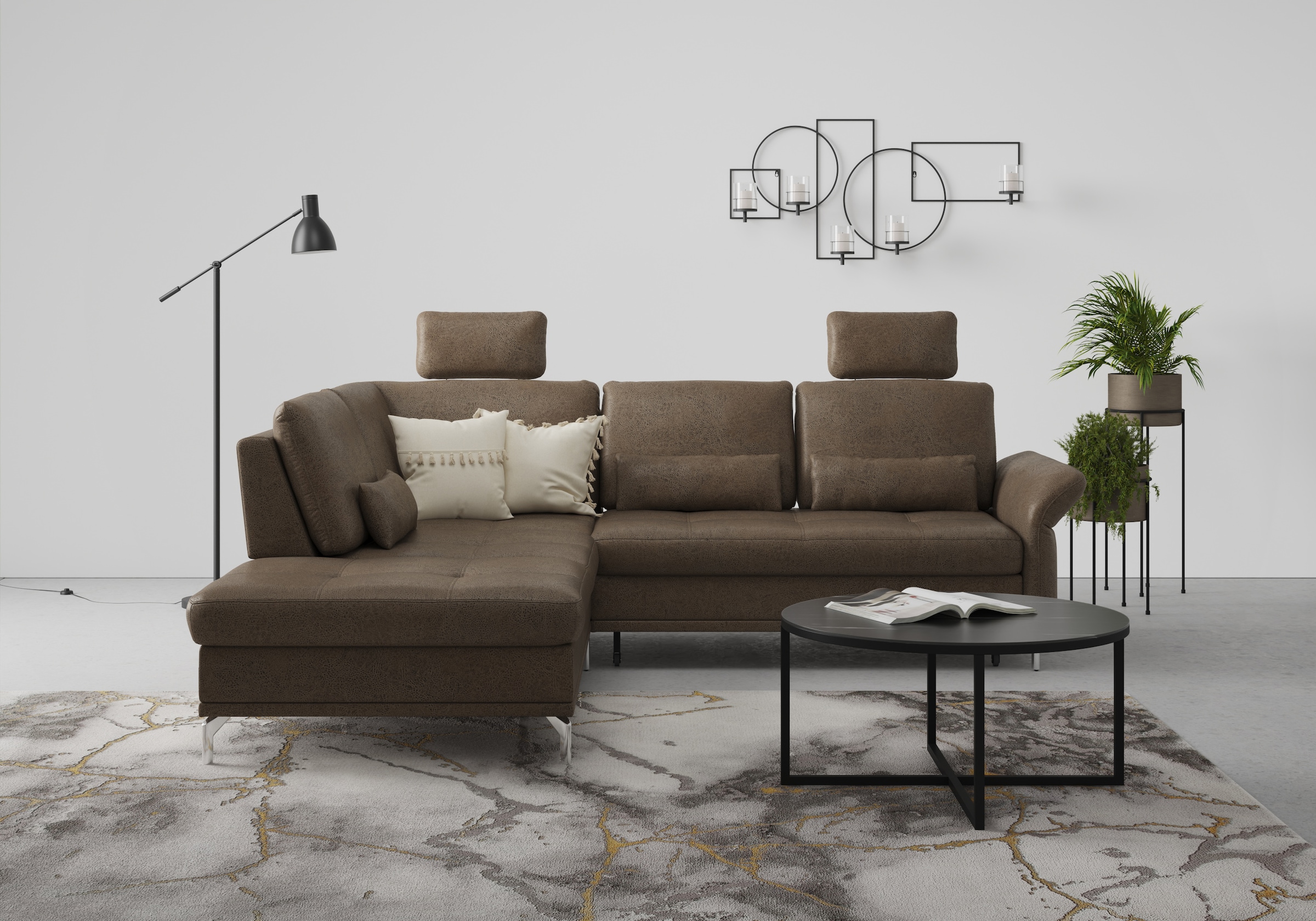 Home affaire Ecksofa »Palm Beach L-Form« Federkern, mit Sitztiefenverstellu günstig online kaufen