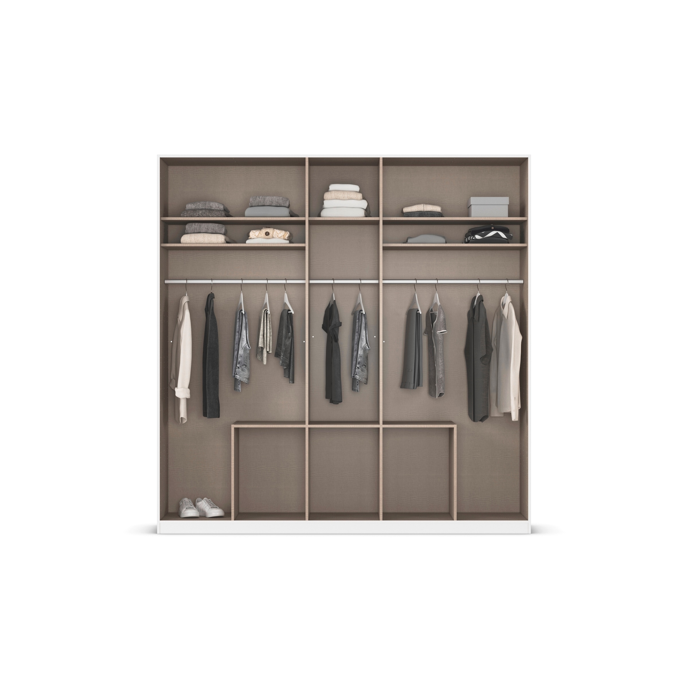 rauch Drehtürenschrank »Kleiderschrank Kleiderschränke Schrank Garderobe AGORDO mit Glasfront«, mit Außenschubkästen, in 6 Breiten und 2 Höhen MADE IN GERMANY