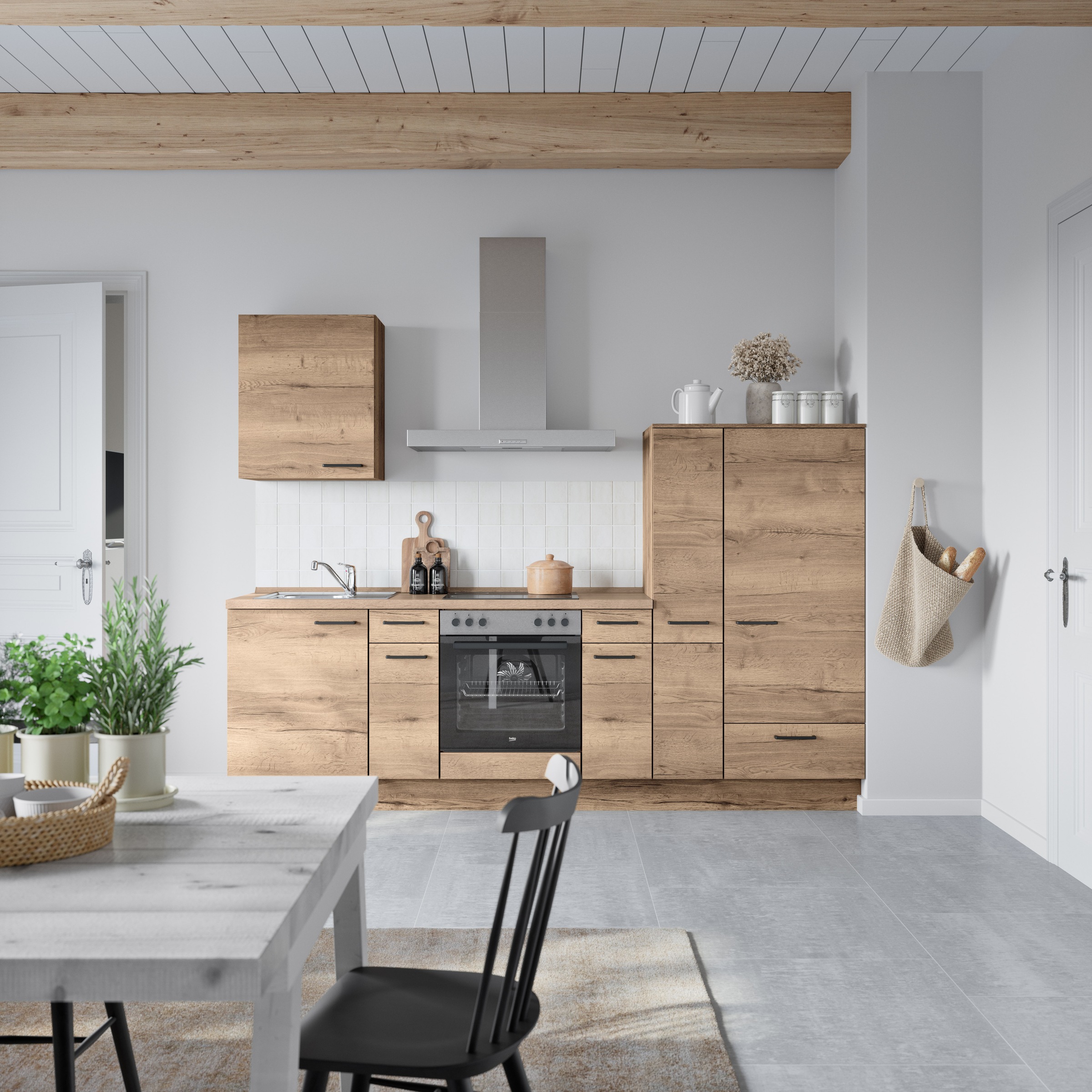 nobilia® Küchenzeile »"Structura I"«, vormontiert, Ausrichtung wählbar, Bre günstig online kaufen