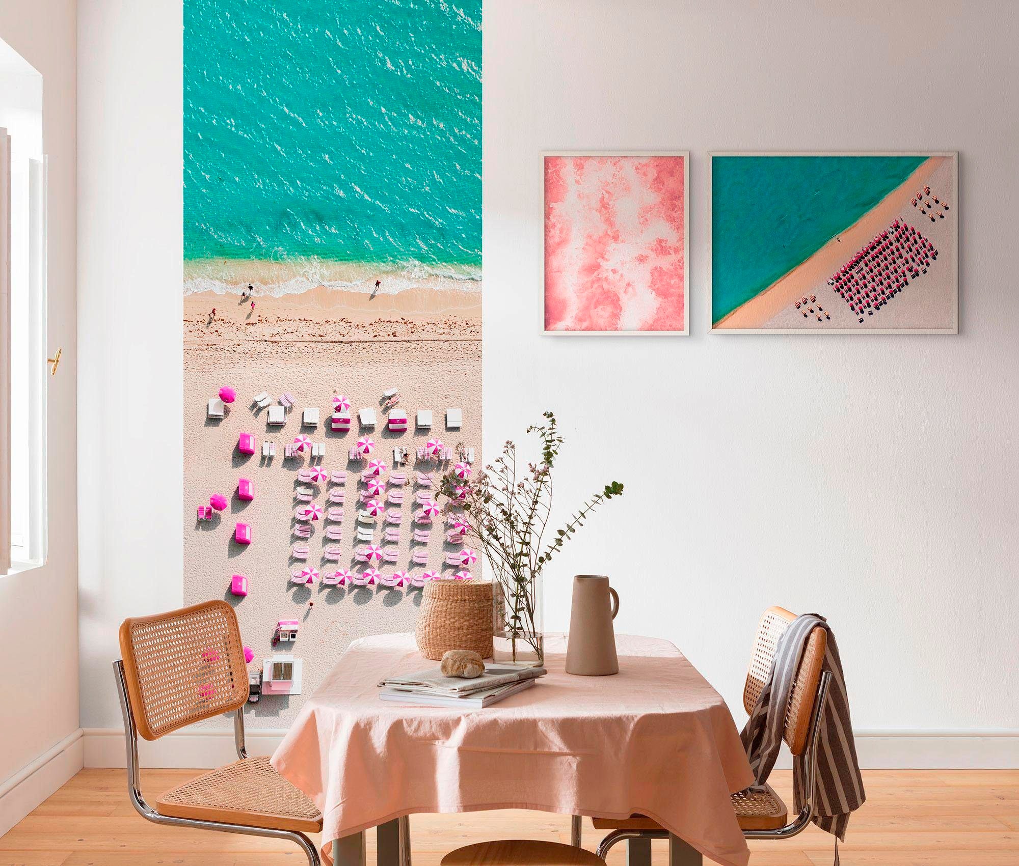 Komar Vliestapete »Digitaldruck Vlies -  Pink Umbrella Panel - Größe 100 x 250 cm« bedruckt glatt Wohnzimmer, Schlafzimmer