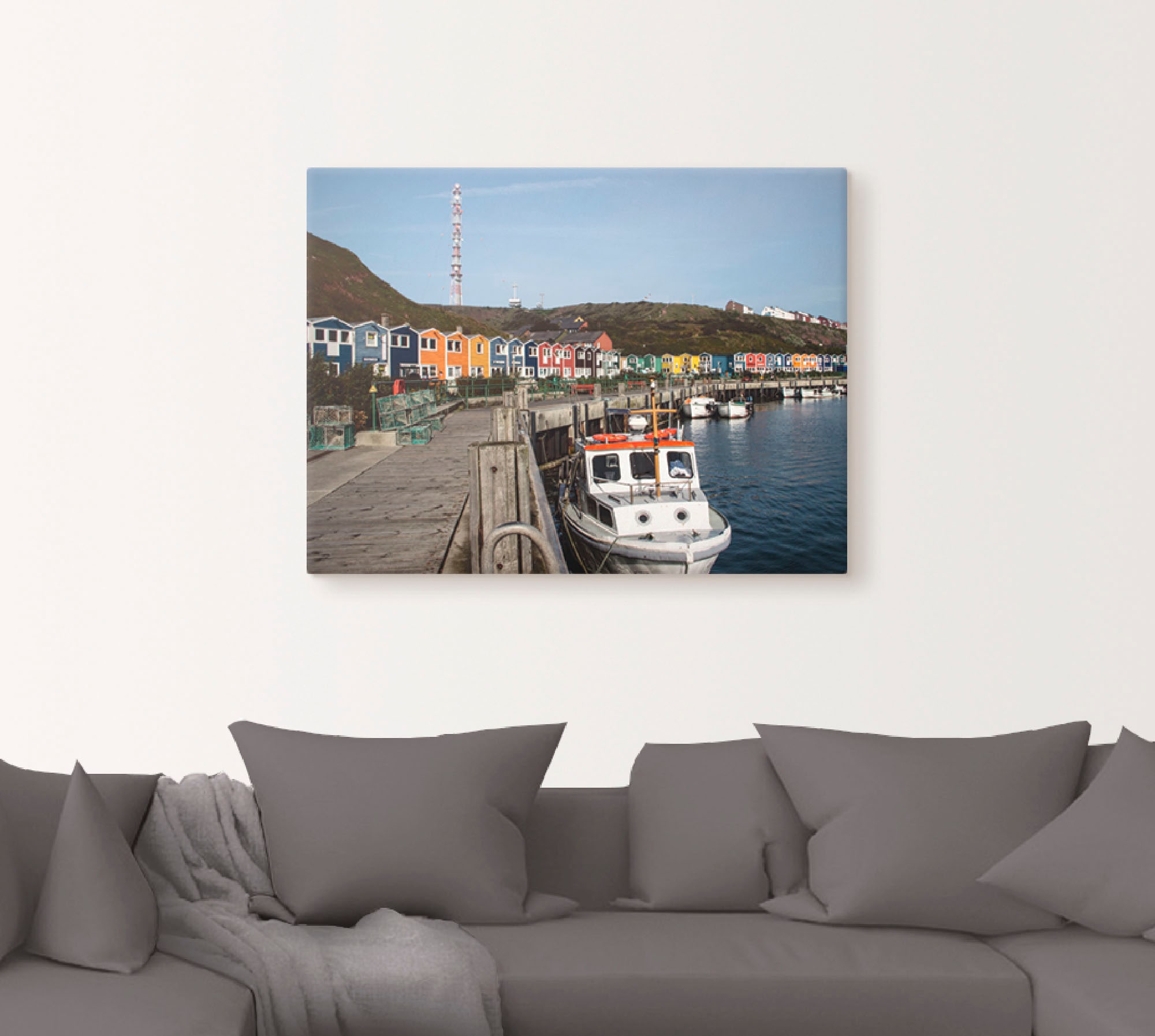 Artland Leinwandbild »Der Hafen von Helgoland«, Boote & Schiffe, (1 St.), auf Keilrahmen gespannt