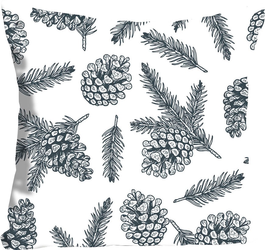 queence Dekokissen "Diego" mit Tannenzapfen und Tannenzweigen günstig online kaufen
