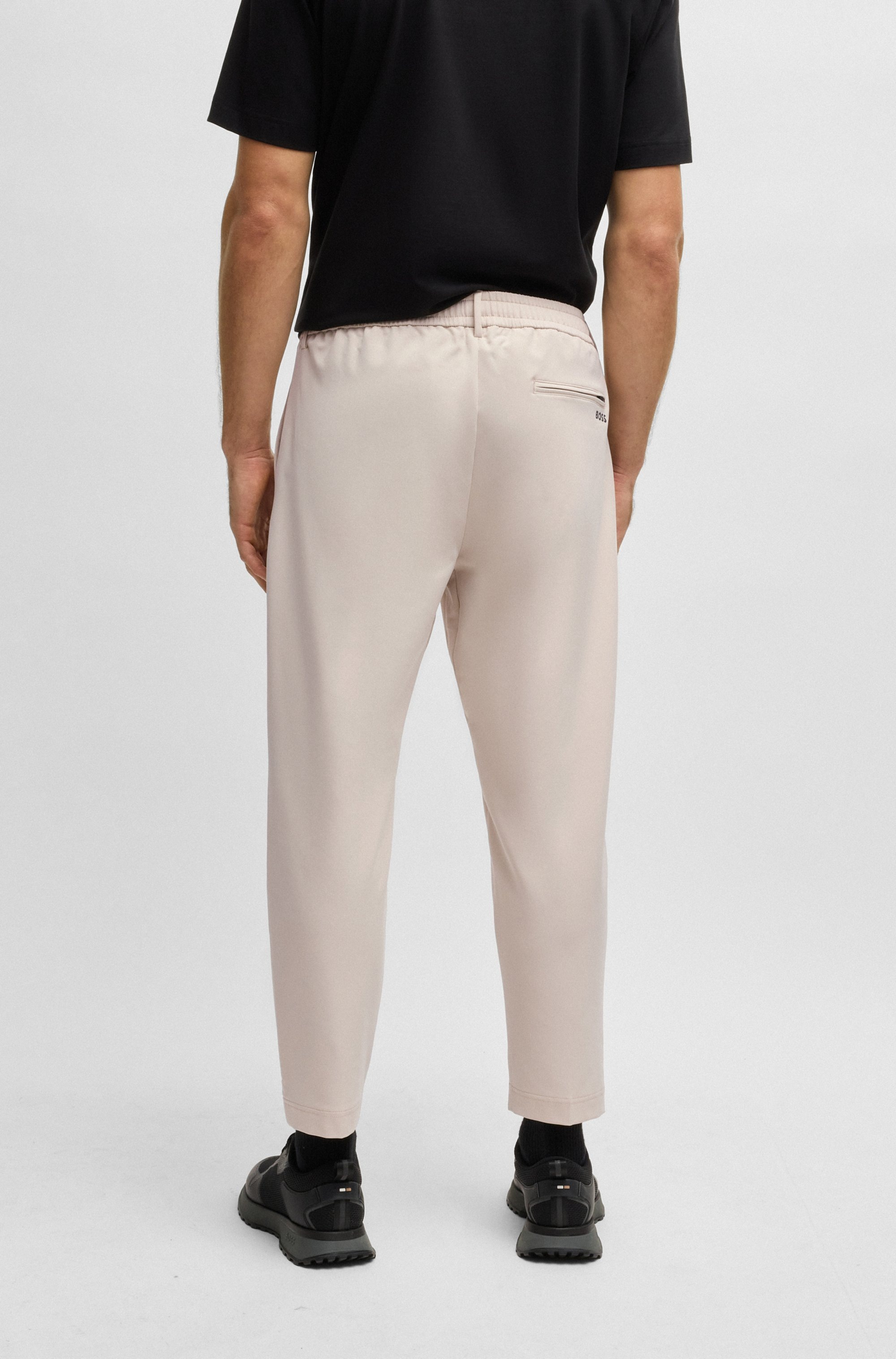 BOSS GREEN Webhose »T Convert-Pleat«, mit Zugbund und Markenlabel