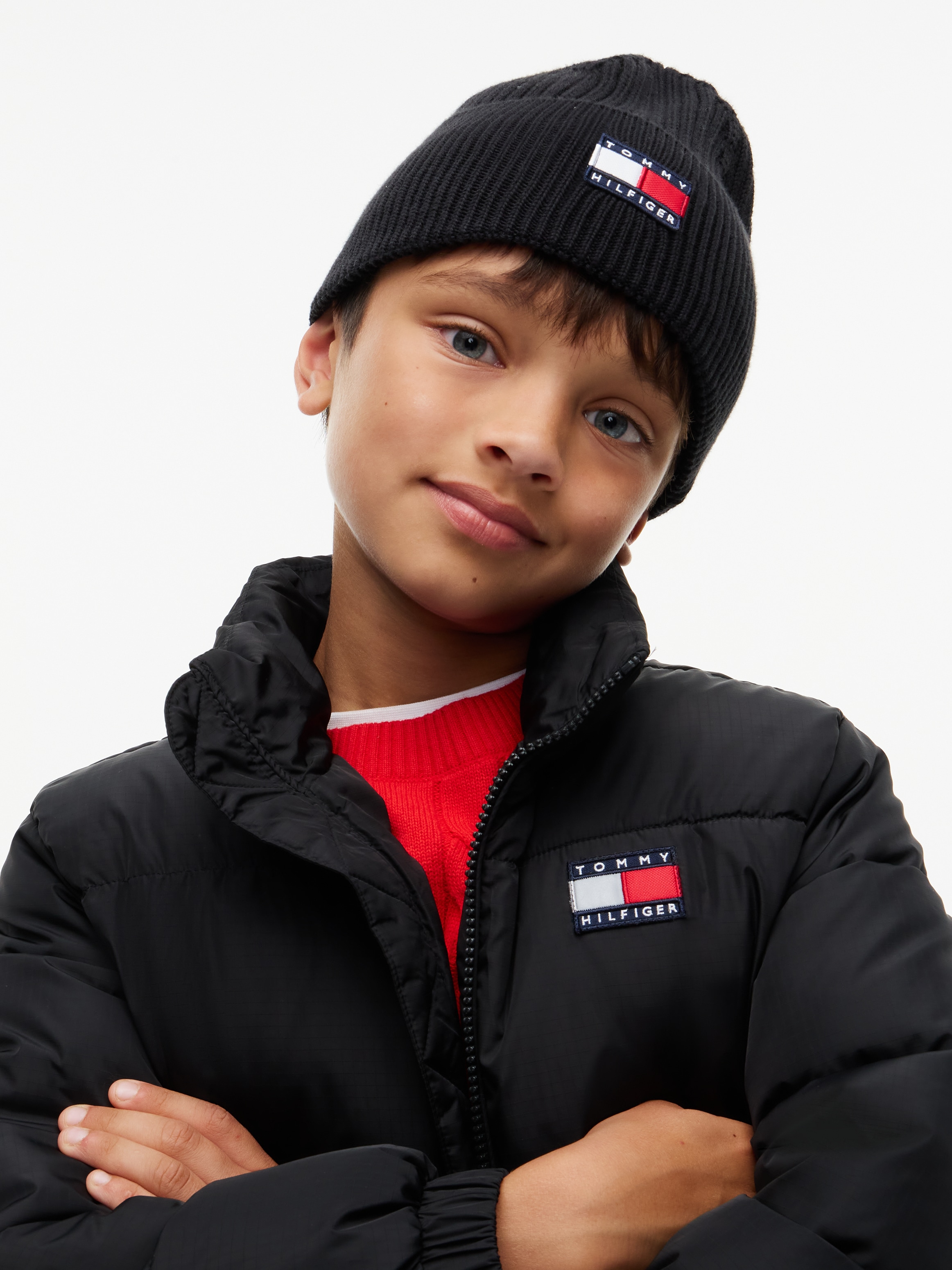 Tommy Hilfiger Beanie »HERITAGE FLAG BEANIE« Regular fit mit Markenlogo
