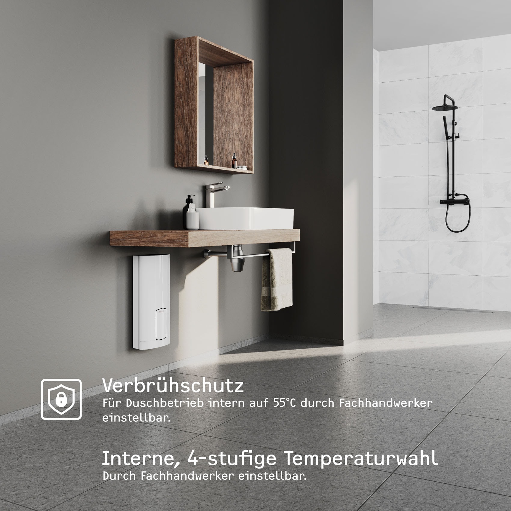 STIEBEL ELTRON Komfort-Durchlauferhitzer »HDB-E 11/13 Trend«, 2i Technologie für nahezu konstante Warmwassertemperatur