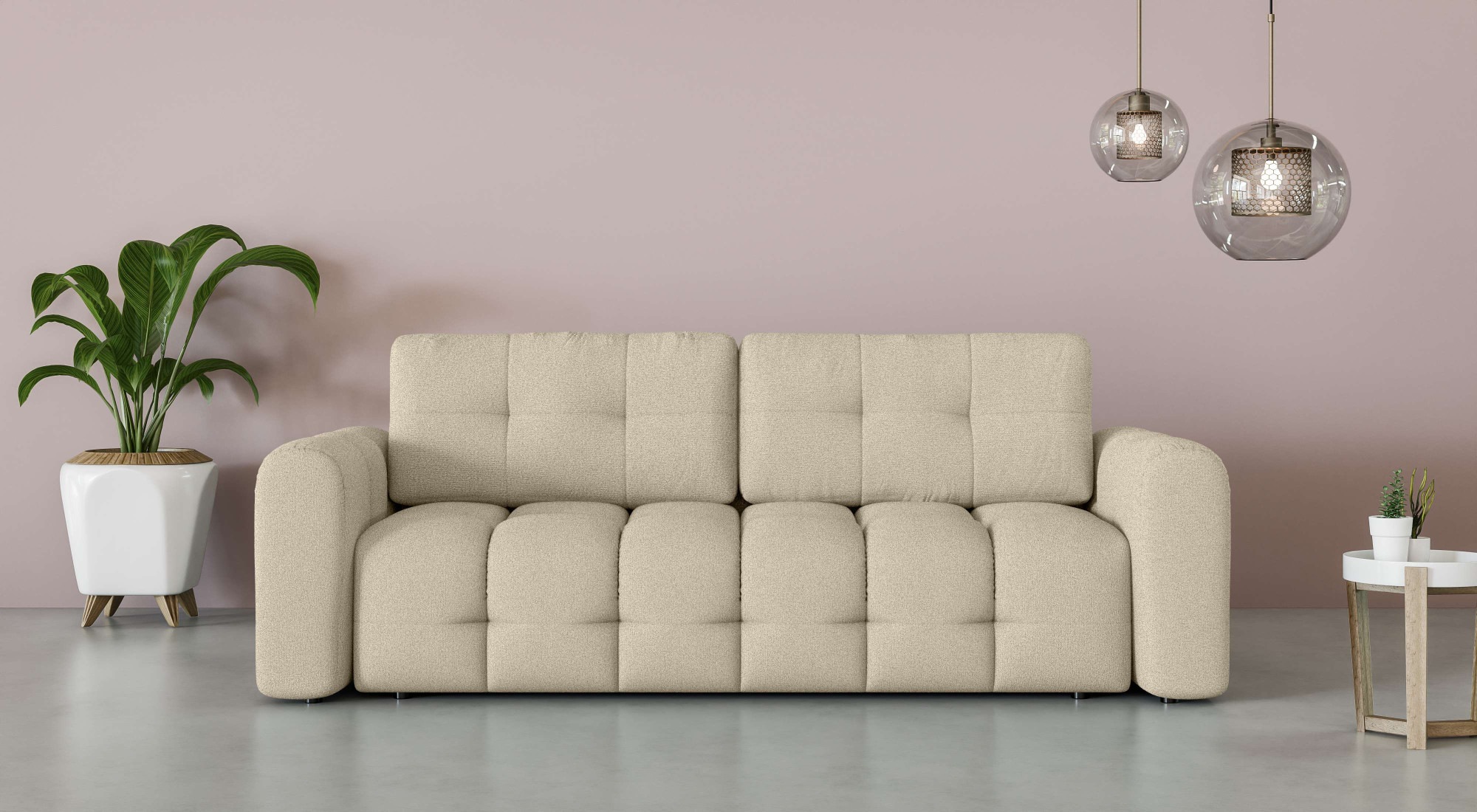 OTTO home 3-Sitzer "Manilla, wahlweise mit Bettfunktion, B/T/H 265/117/91 c günstig online kaufen