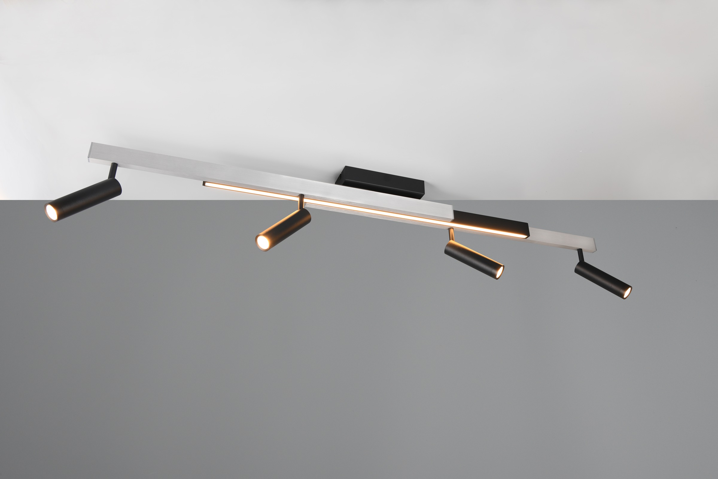 TRIO Leuchten LED Deckenleuchte »ZENO ausziehbare LED Deckenlampe mit 4 verstellbaren Spots dimmbar CCT«, 4 flammig, Leuchtmittel LED-Board | LED fest integriert, getrennt schaltbare Spots, Lichtfarbe einstellbar inkl Fernbedienung
