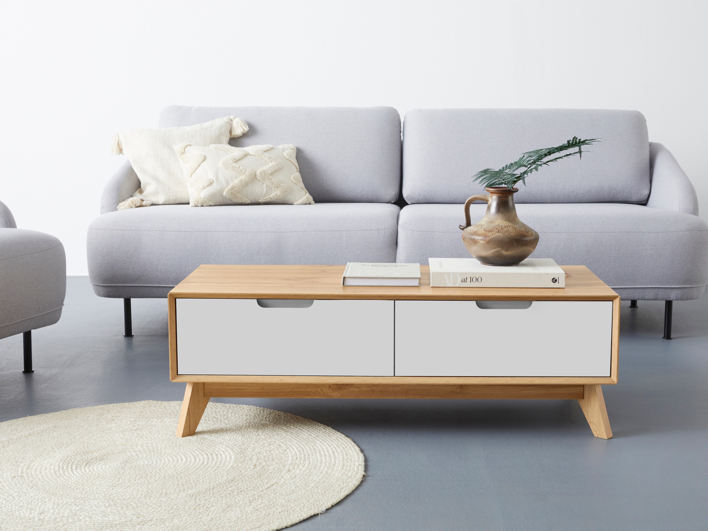 andas Couchtisch »Pandrup«, mit 2 Schubkasten, in verschiedenen Farben erhältlich, Höhe 37 cm