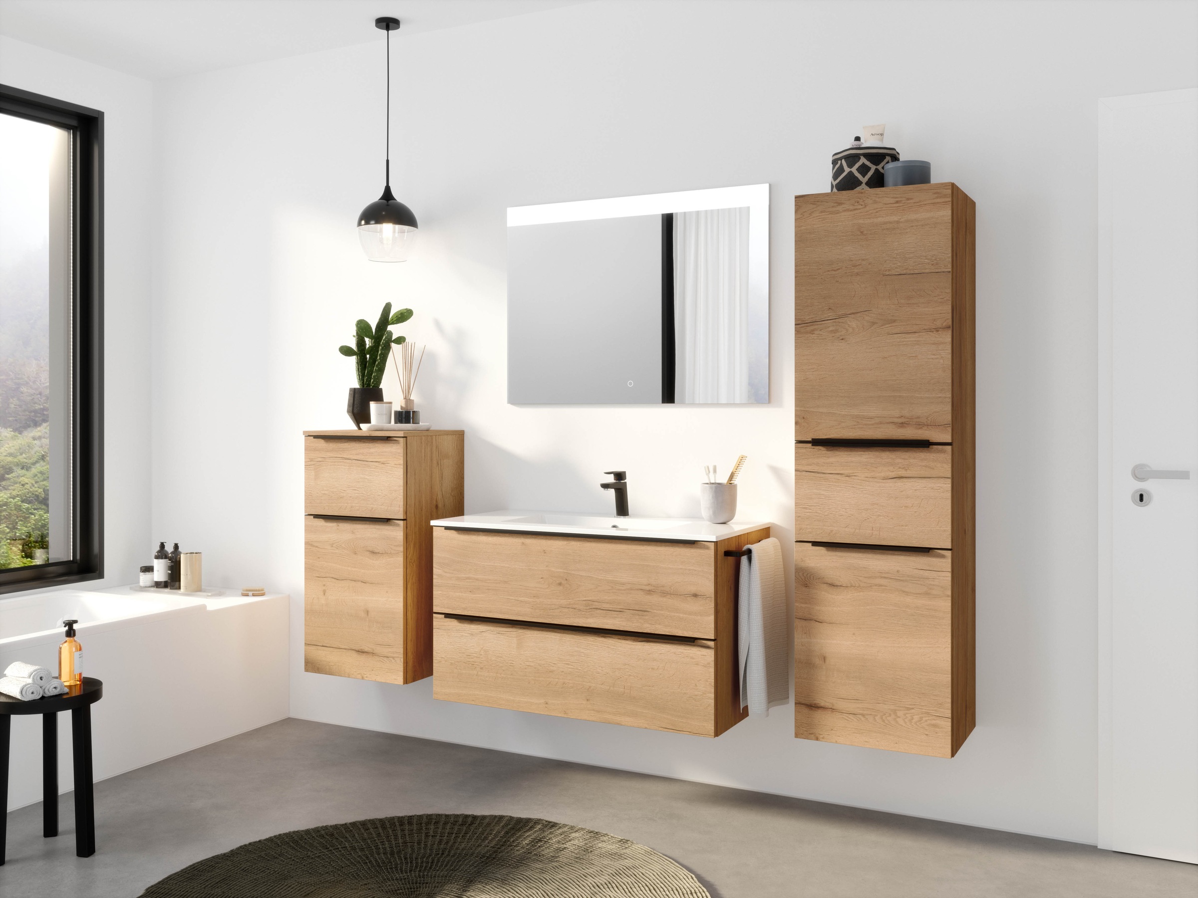 nobilia® Badmöbel-Set »Levere« vormontiert, mit Soft-Close, 2 Stk. tlg. günstig online kaufen