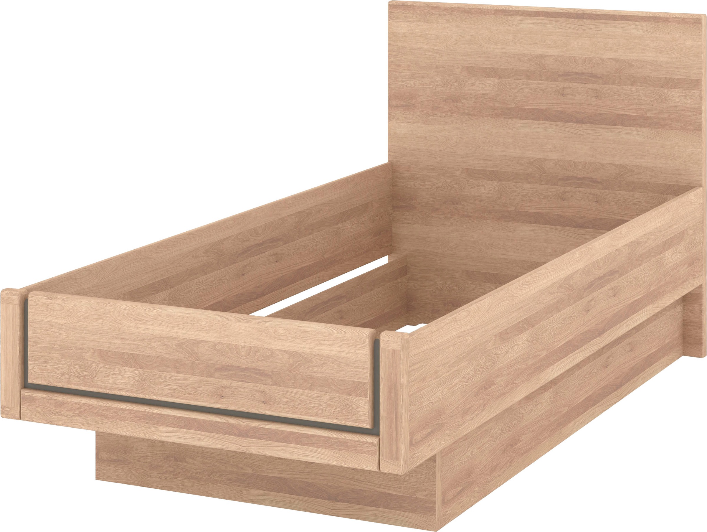 Musterring Holzbett »Sorrent, Bettgestell, Bettrahmen, teilmassiv Eiche«, (MADE IN GERMANY), Eiche teilmassiv, Liegehöhenverstellung, Stollenfußteil