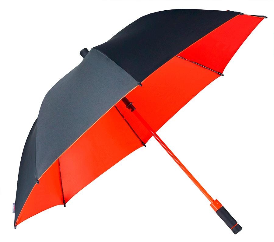 EuroSCHIRM® Stockregenschirm »birdiepal® seasons, schwarz/orange«, Mit UV-Lichtschutzfaktor 50+